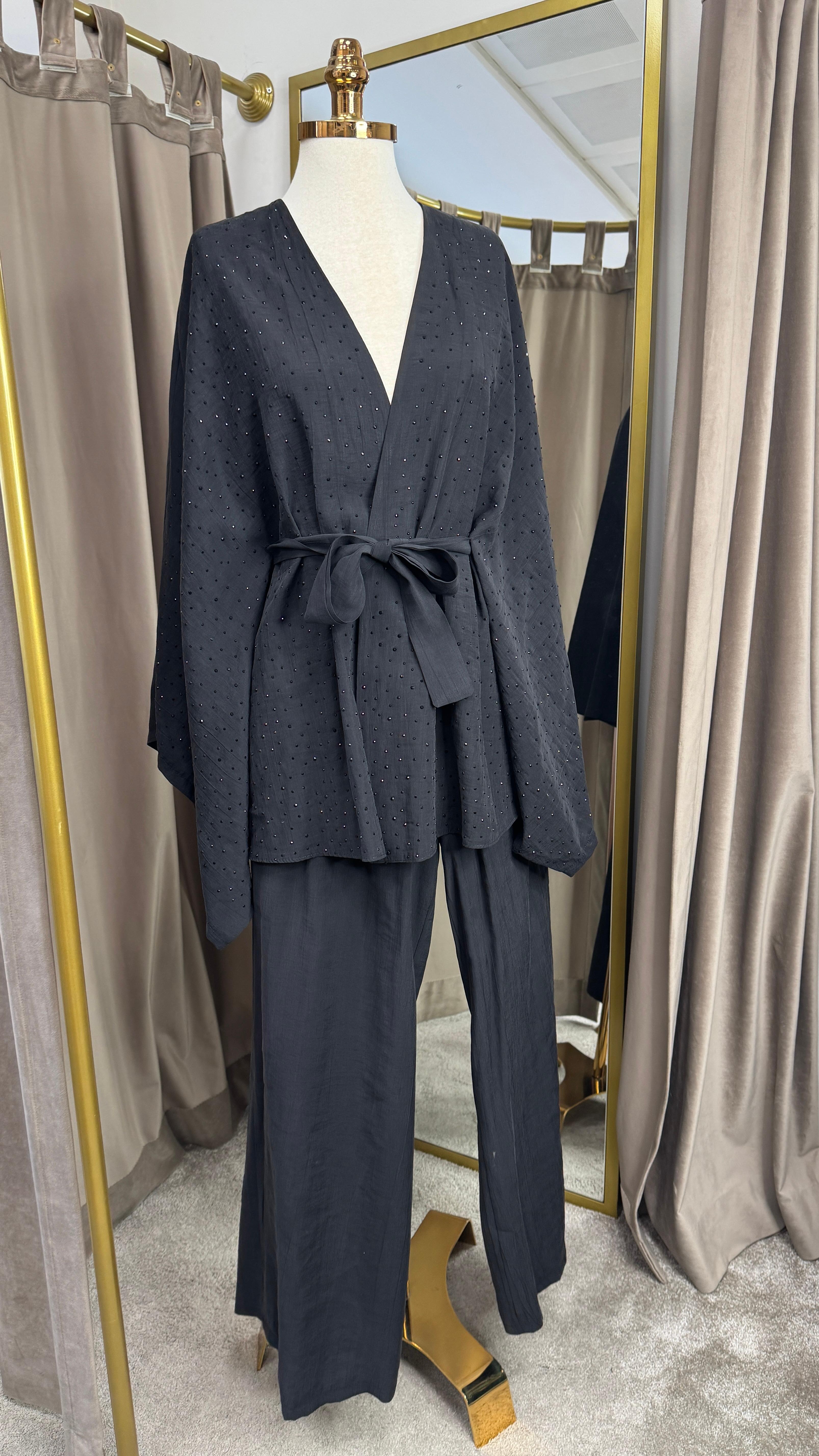 Taşlı kimono takım