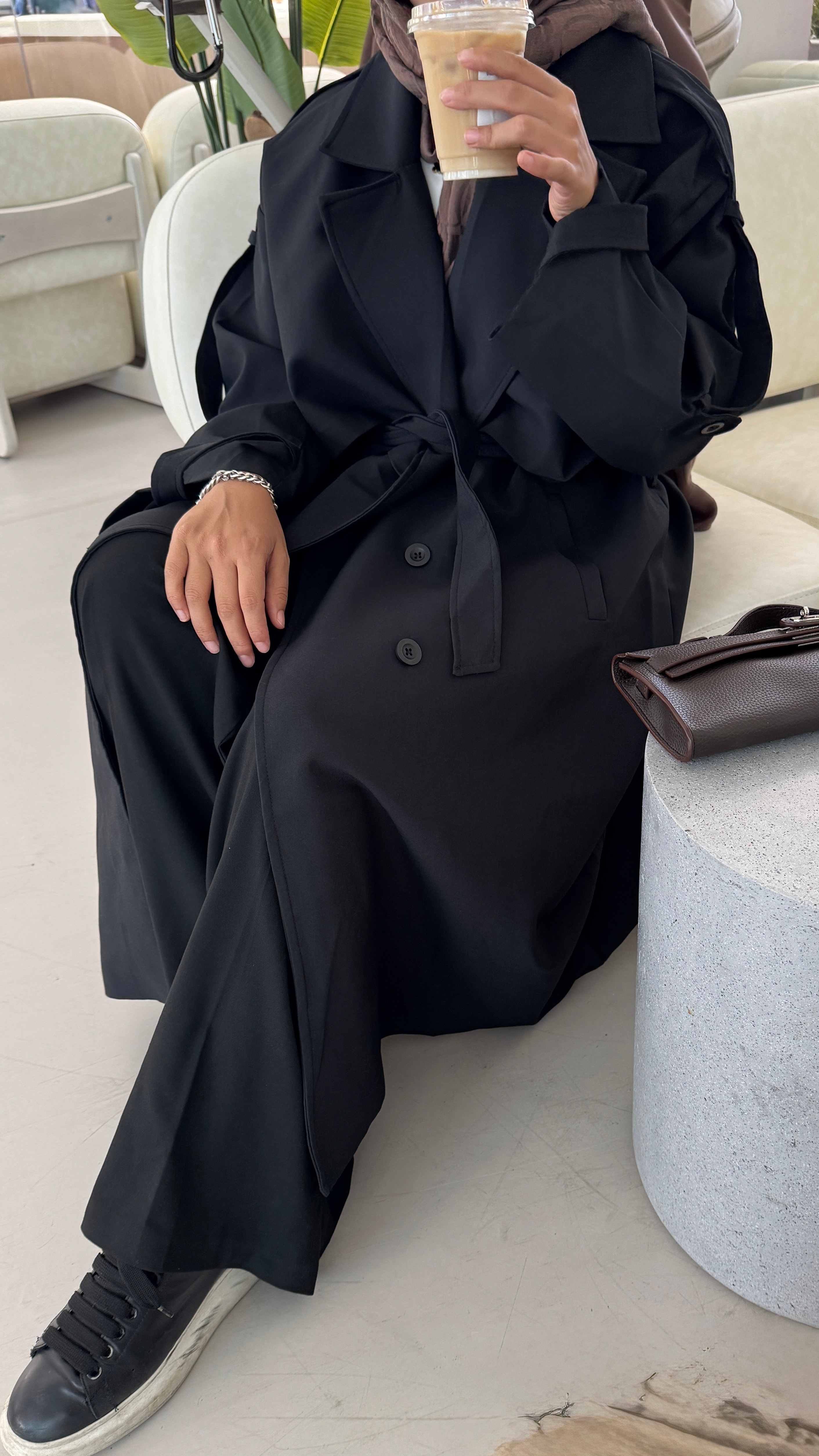 Oversıze Trençkot / Siyah