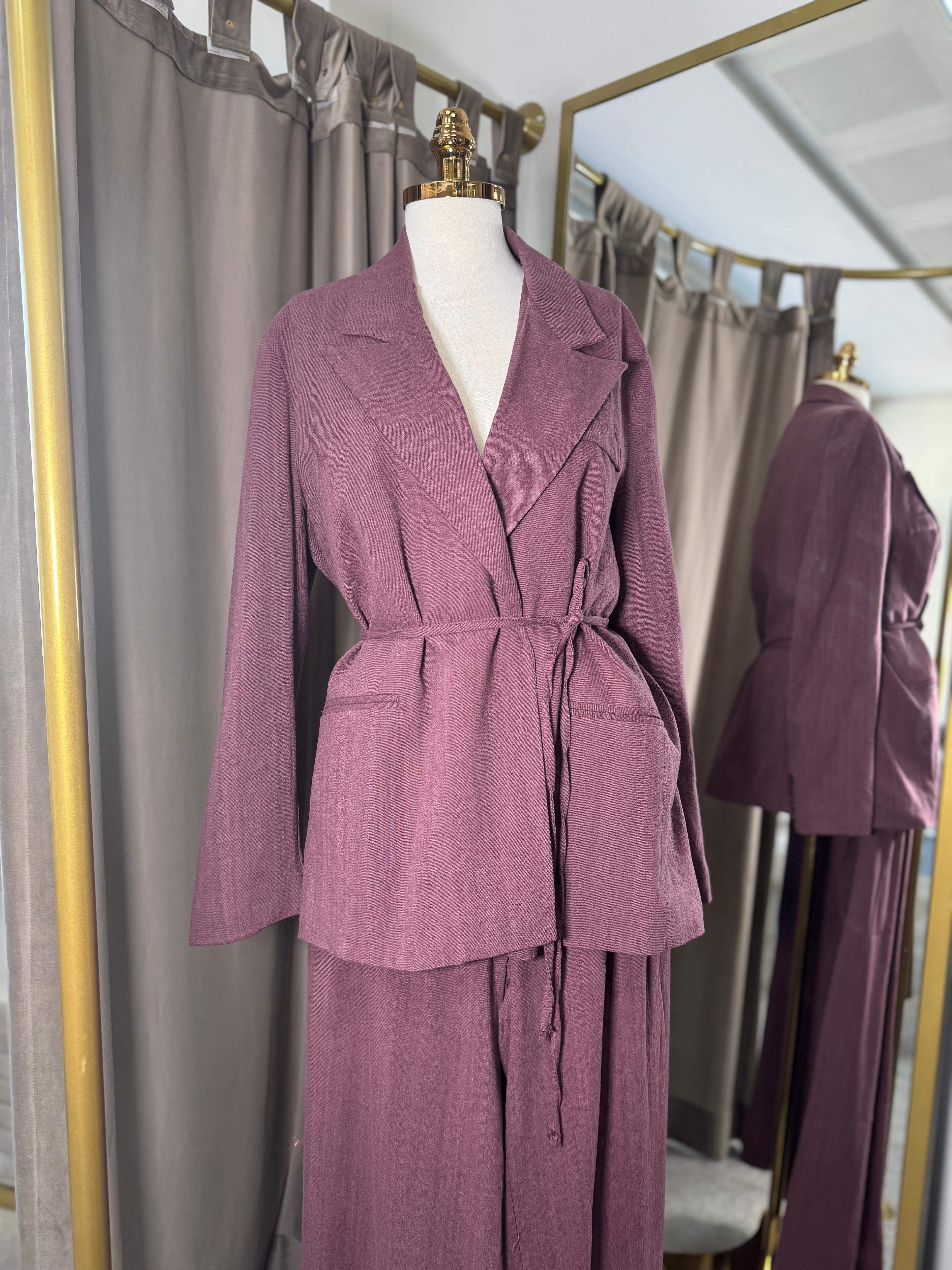 Keten blazer takım / bordo