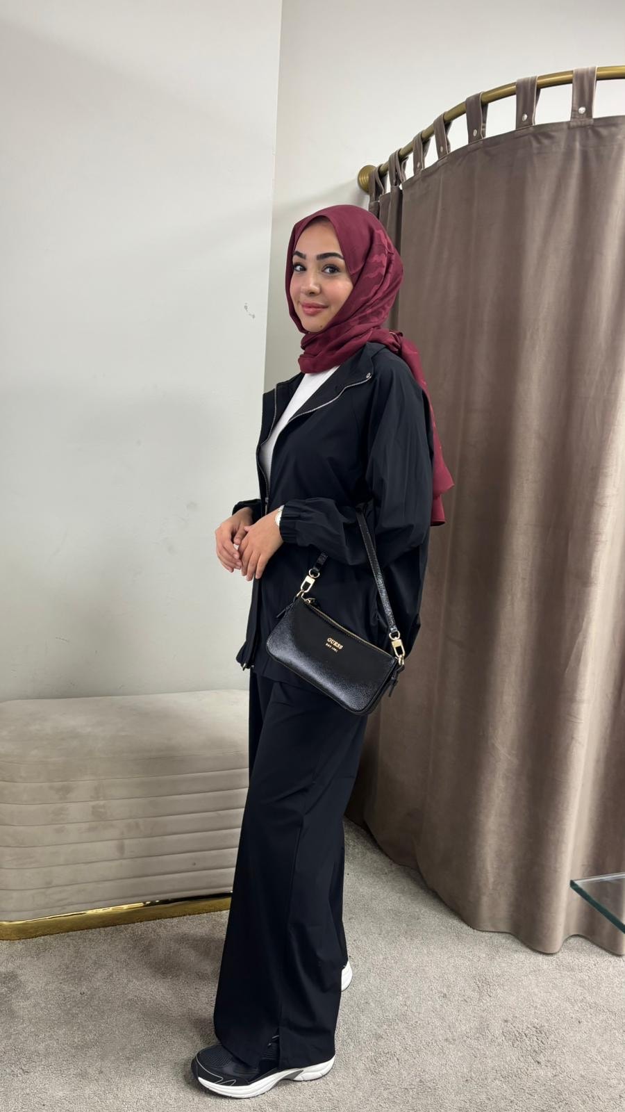 Fermuar detaylı paraşüt eşofman takımı