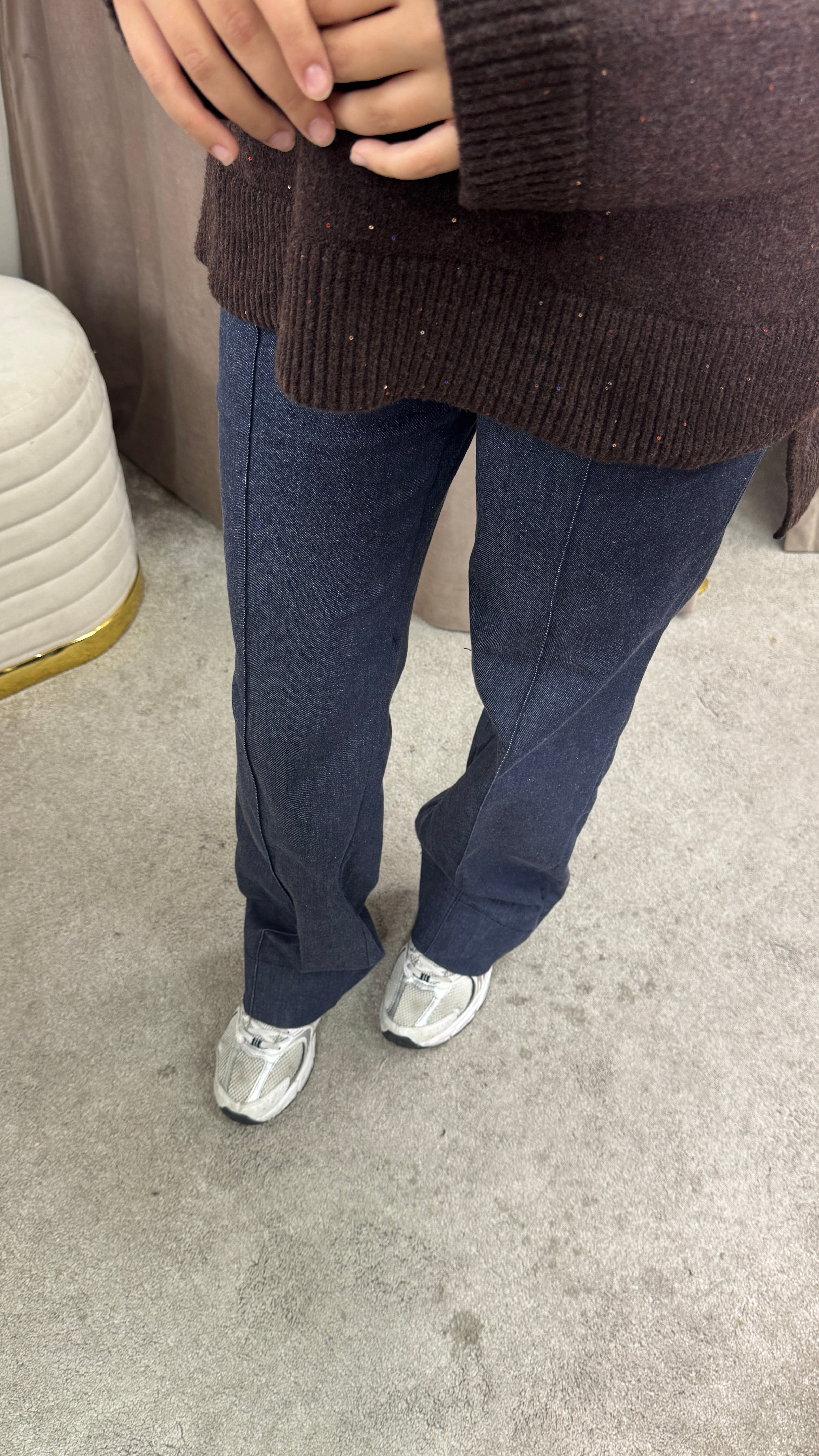 Likralı Lacivert Pantolon