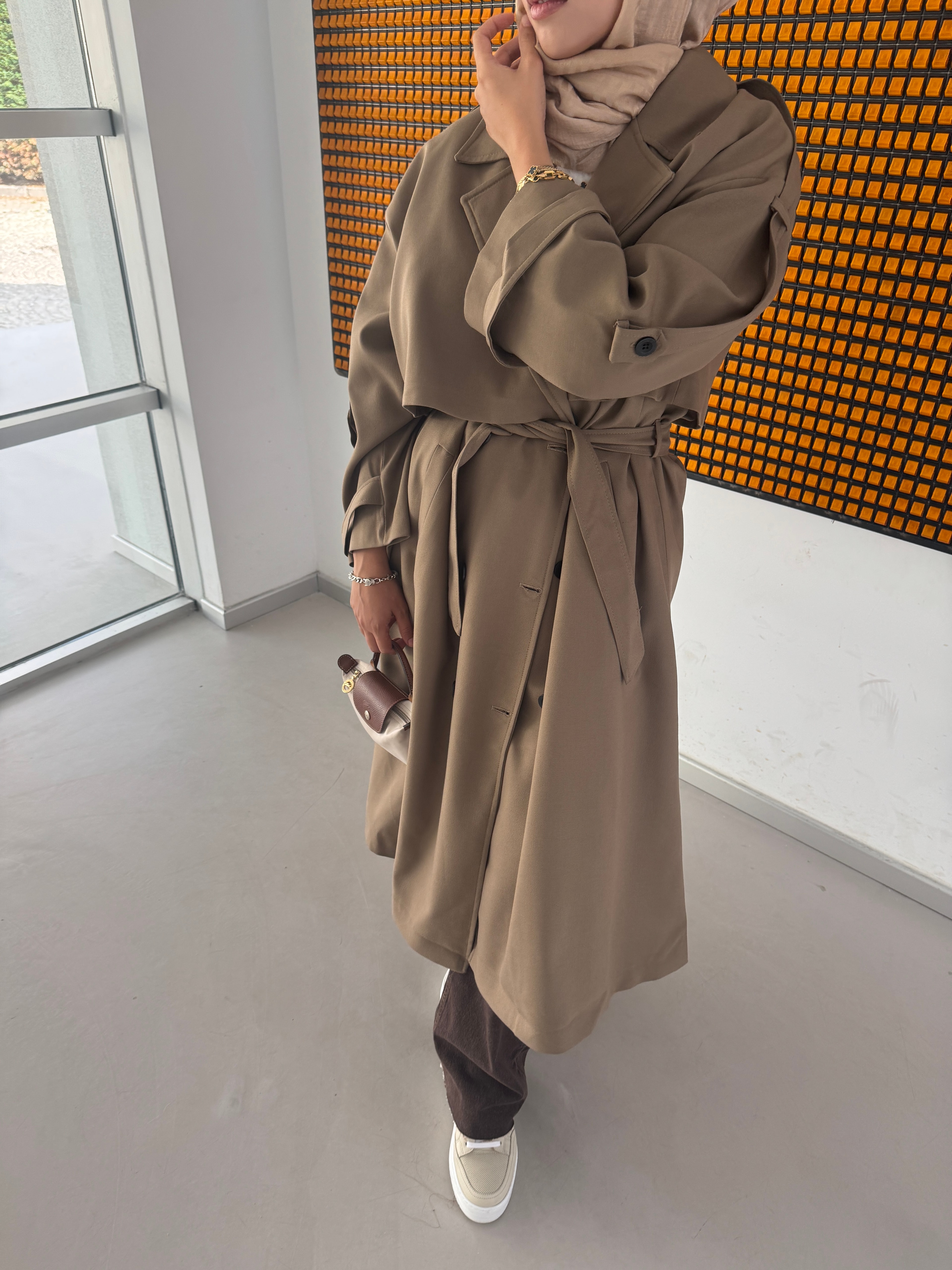 Oversıze Trençkot / Karamel