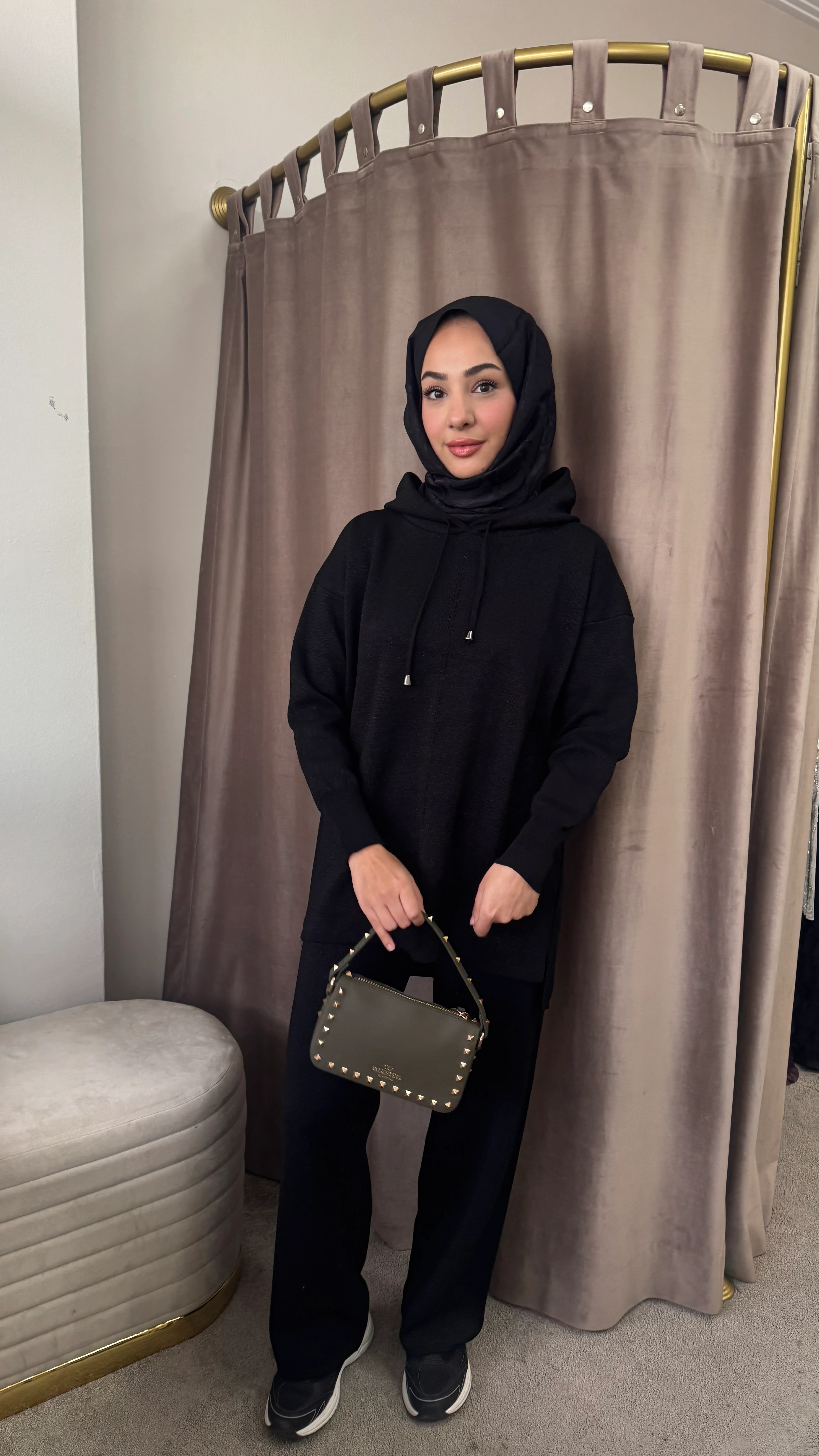 Simli merserize takım •siyah