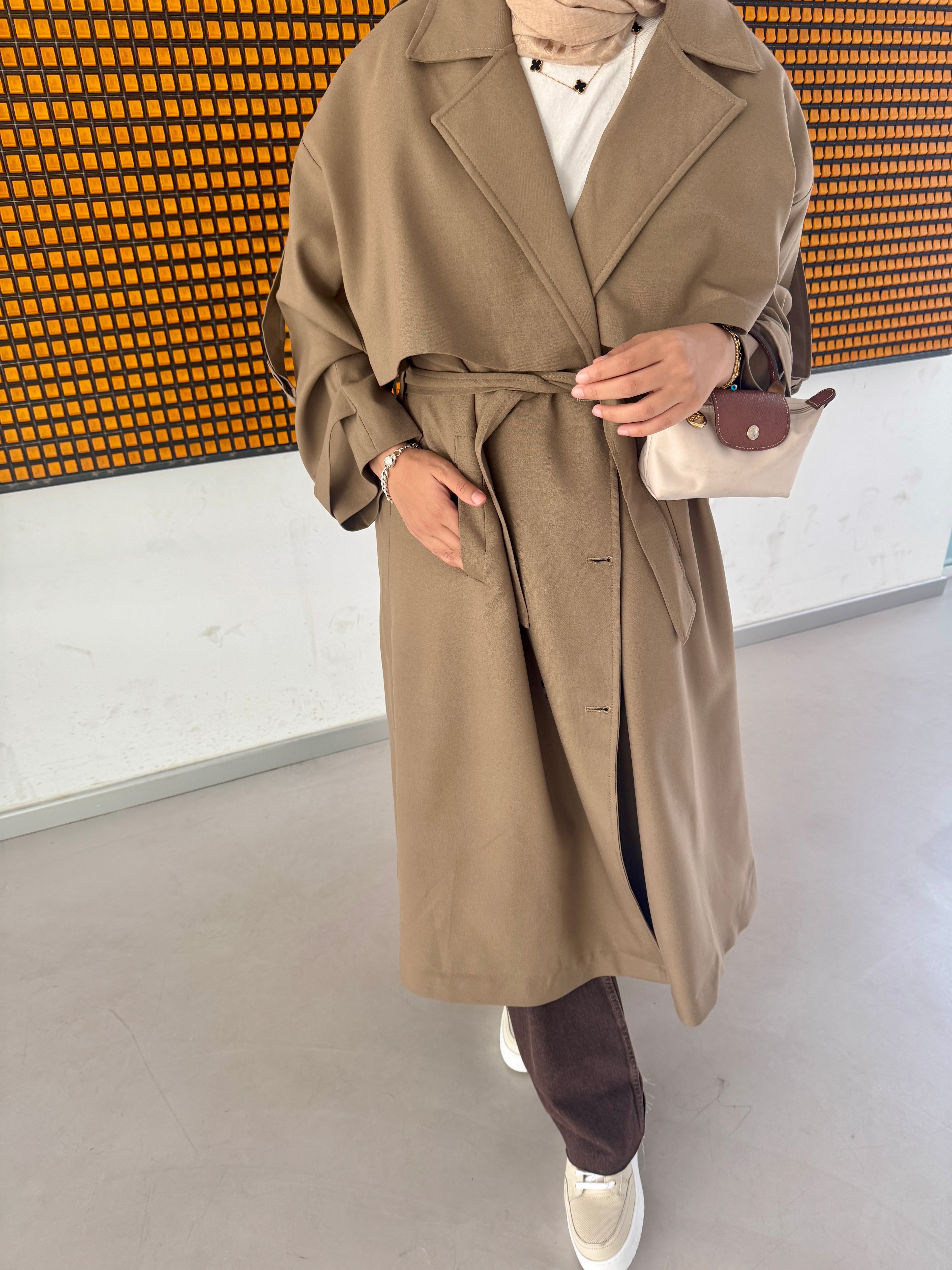 Oversıze Trençkot / Karamel