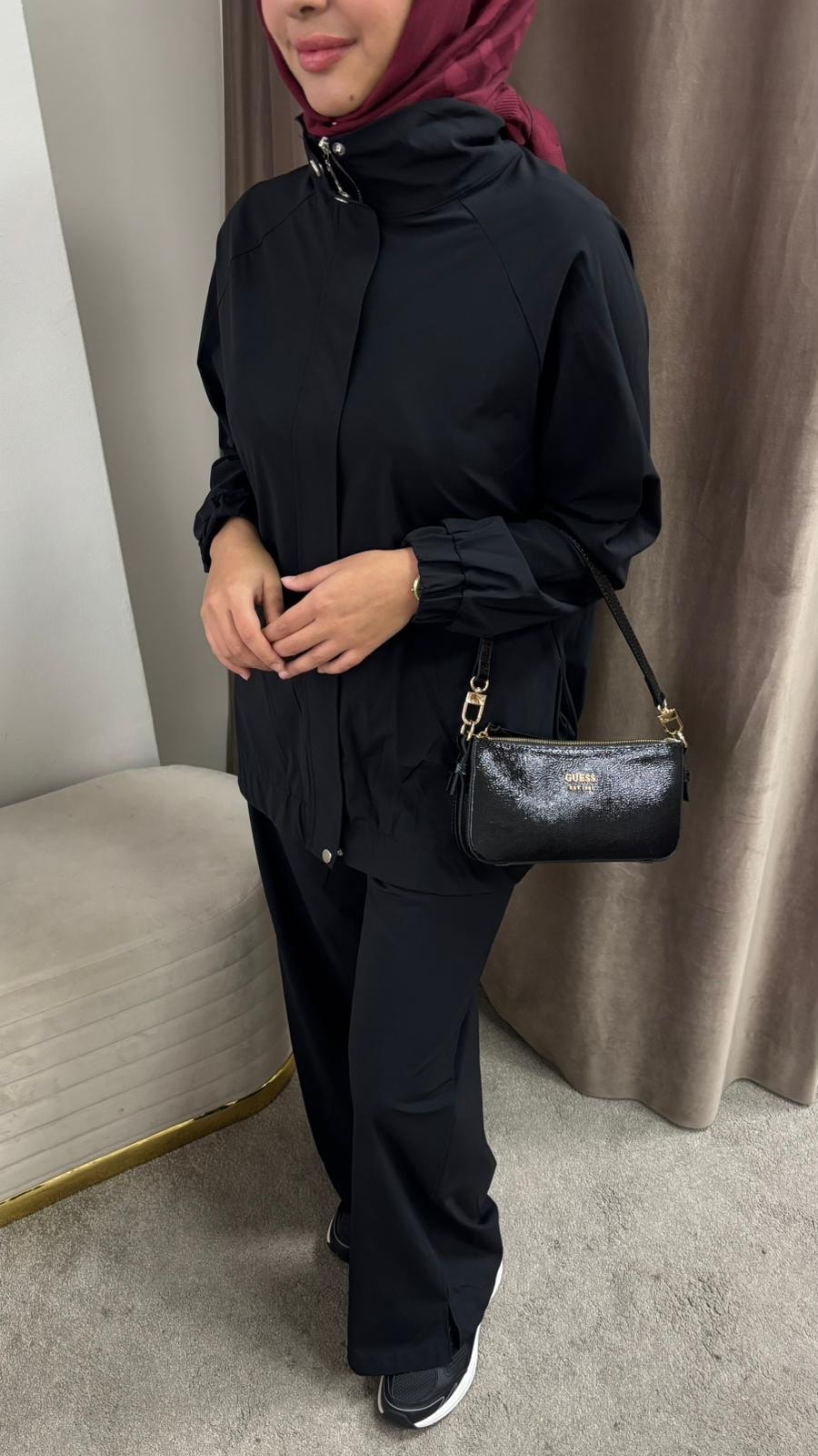 Fermuar detaylı paraşüt eşofman takımı