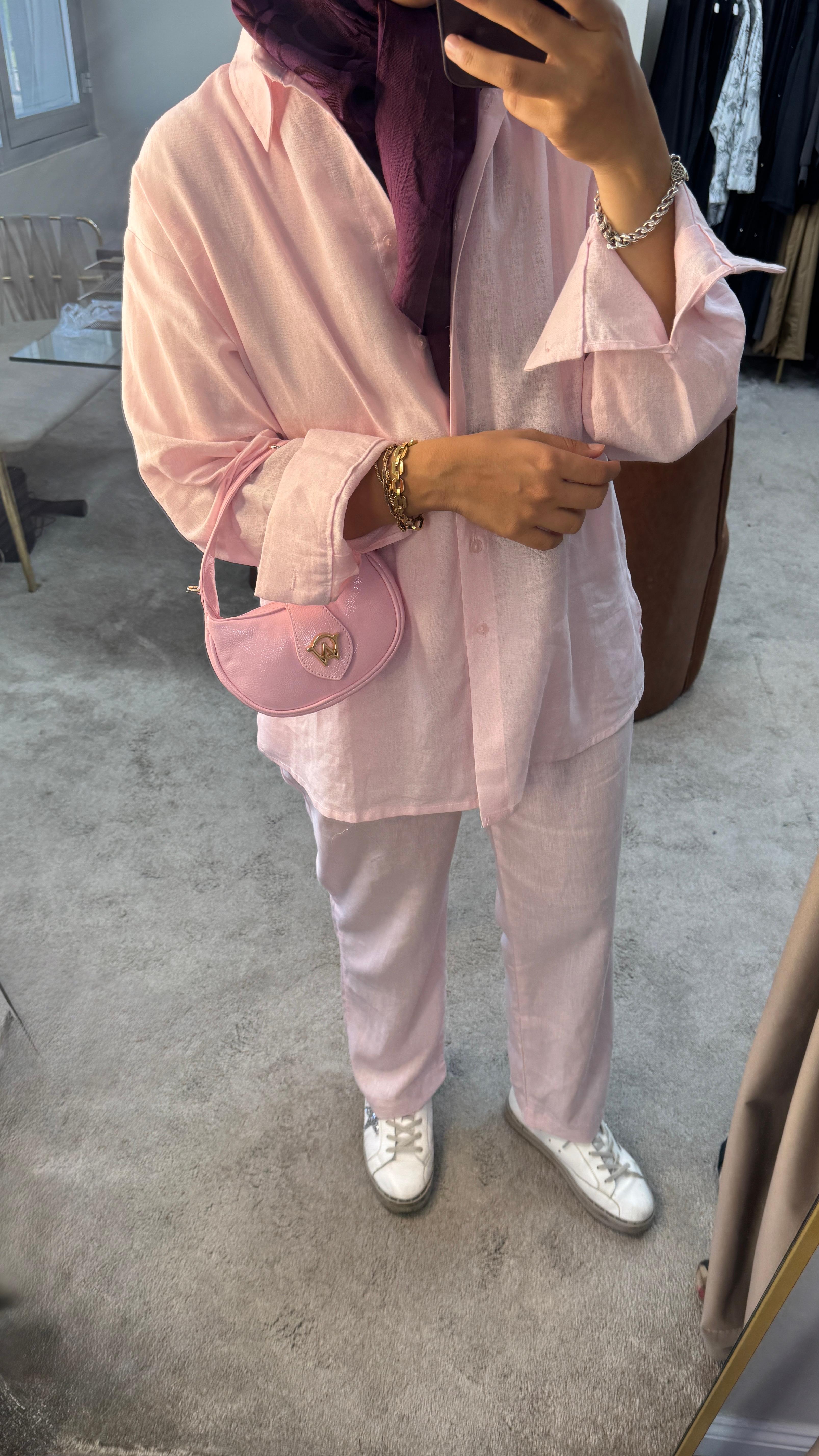 Keten takım / pembe