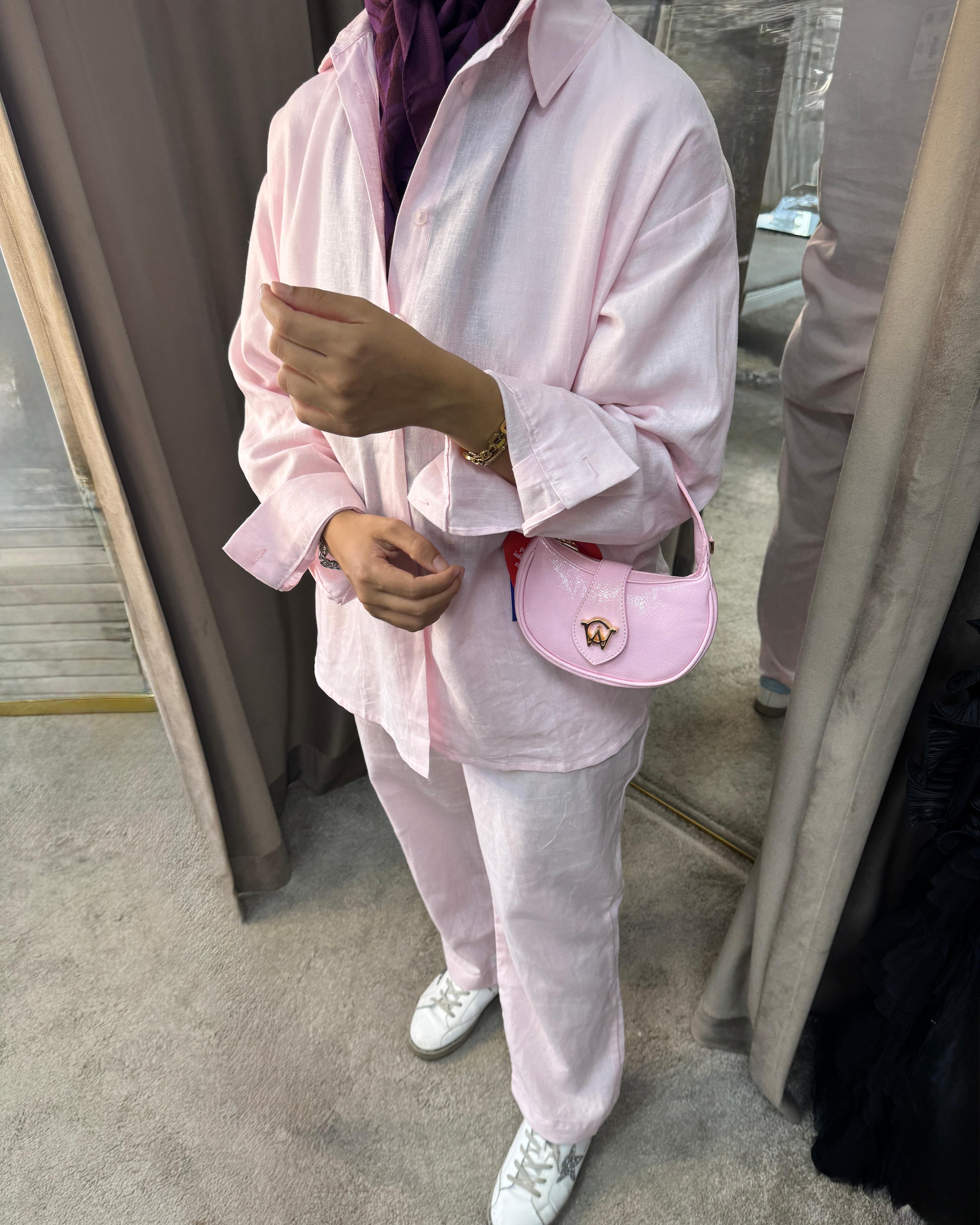 Keten takım / pembe
