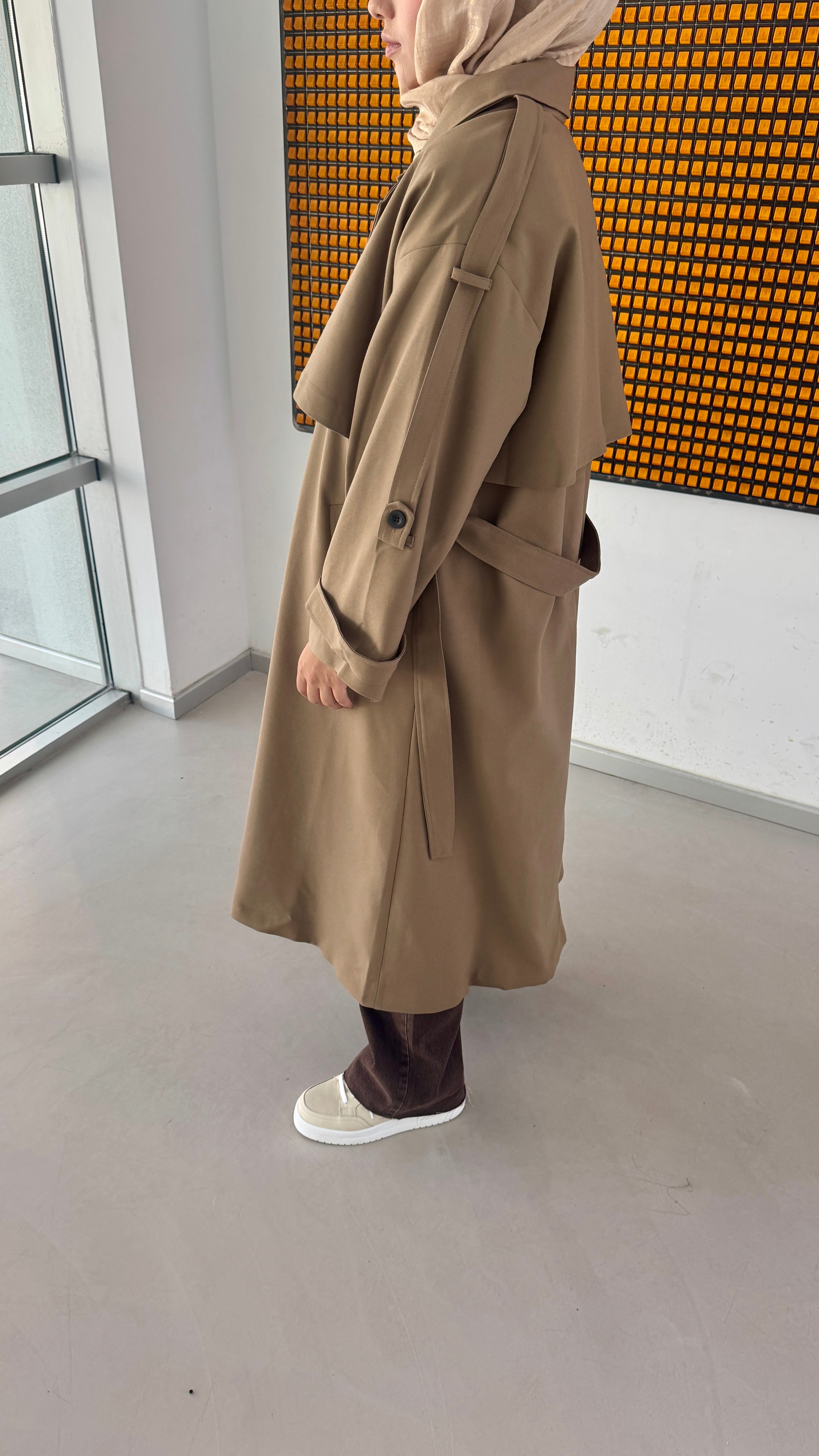 Oversıze Trençkot / Karamel