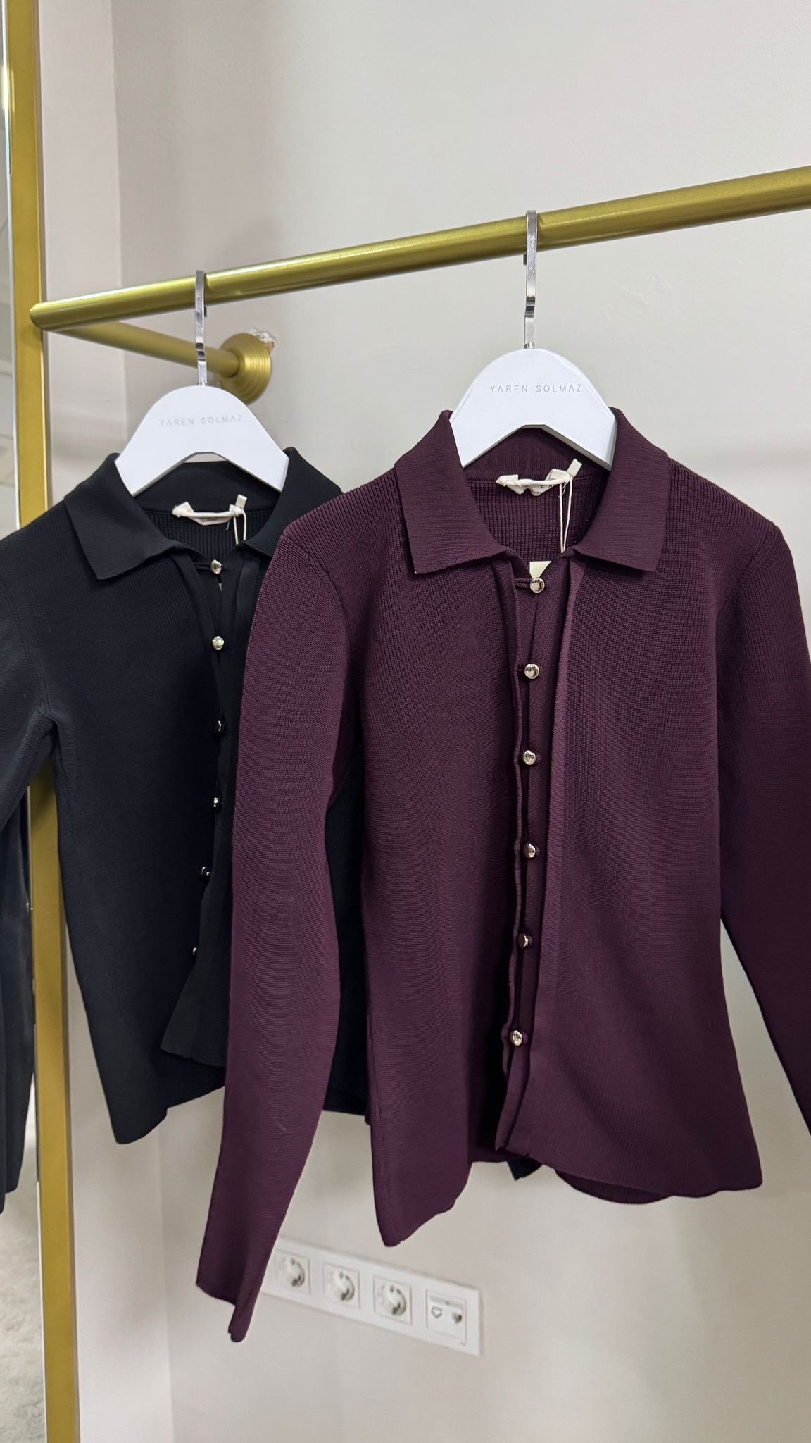 Düğmeli Hırka Bordo