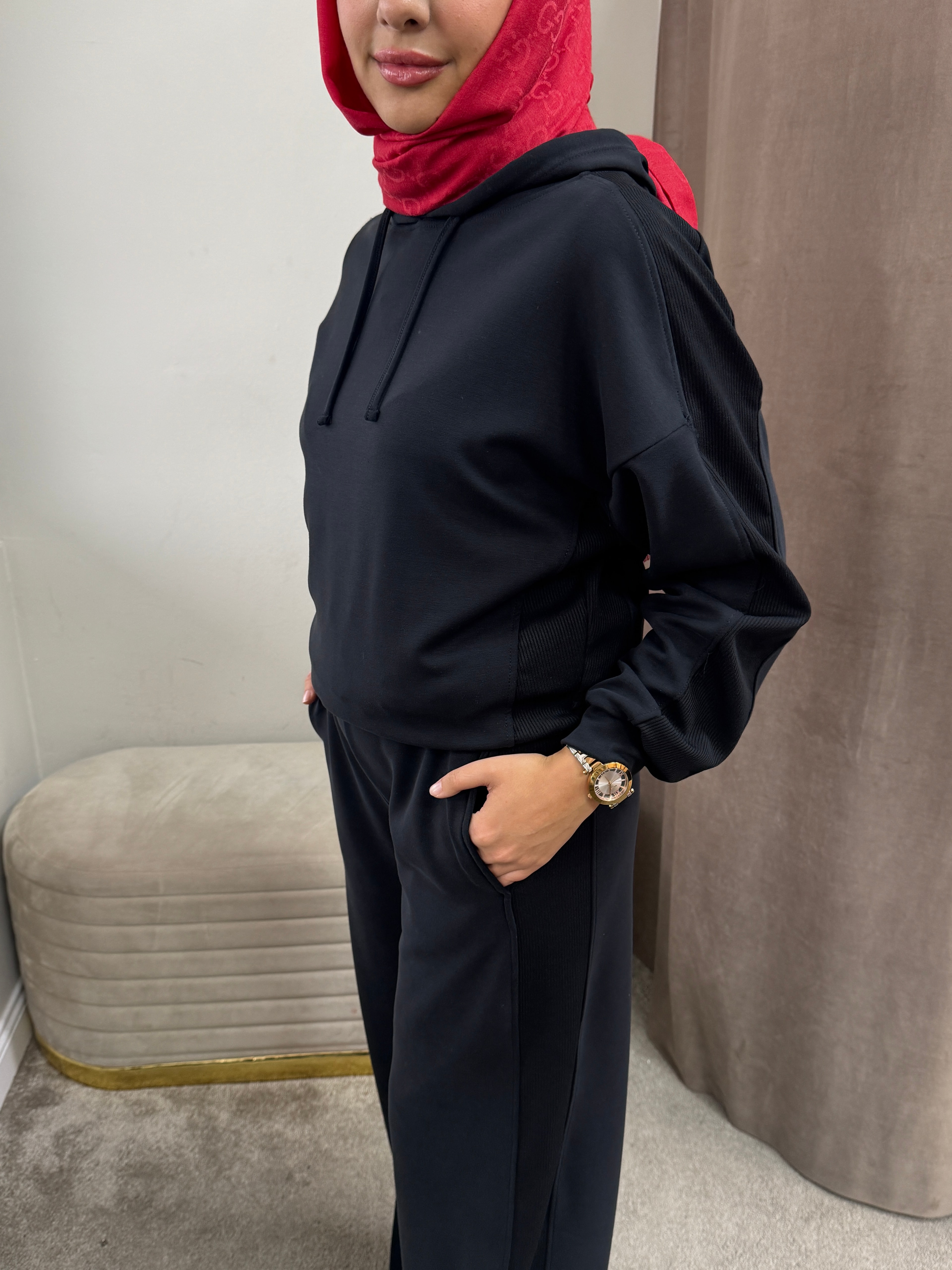 Kapüşonlu Oysho Takım Siyah