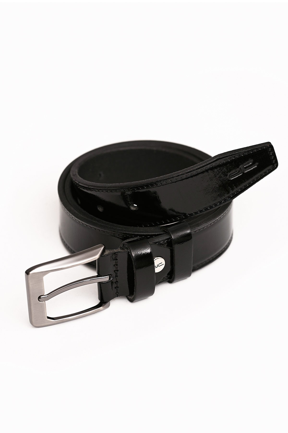 Men's Genuine Classic Leather Belt Patent Leather Black