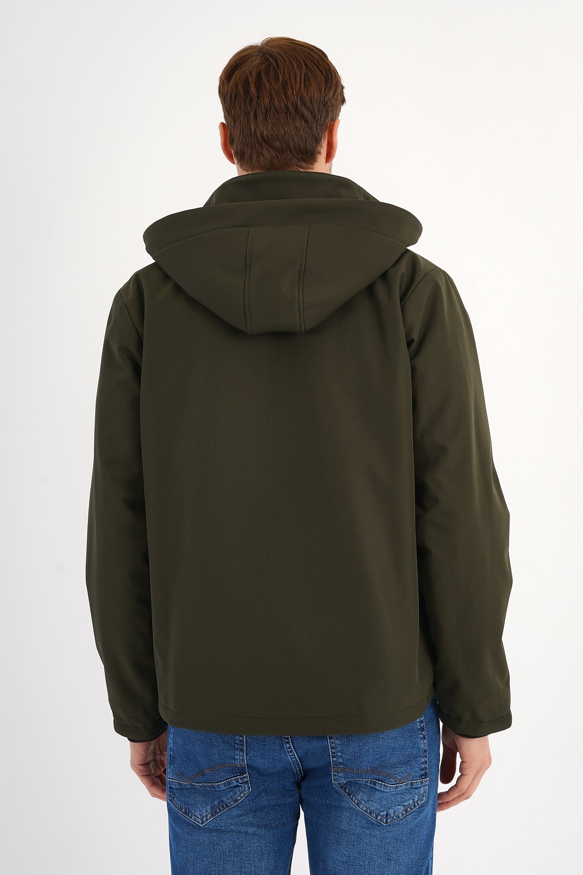 Shield Haki Yeşil Erkek Kapüşonlu Softshell Mont