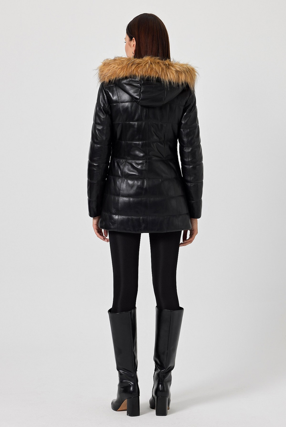 Zeta Women's Black Leather Coat