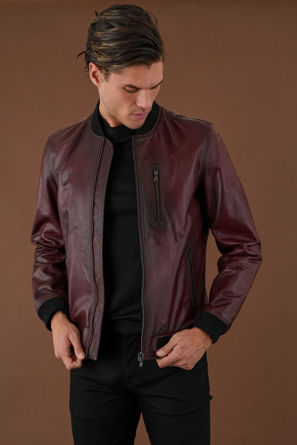 Arthur Bordo Erkek Deri Mont