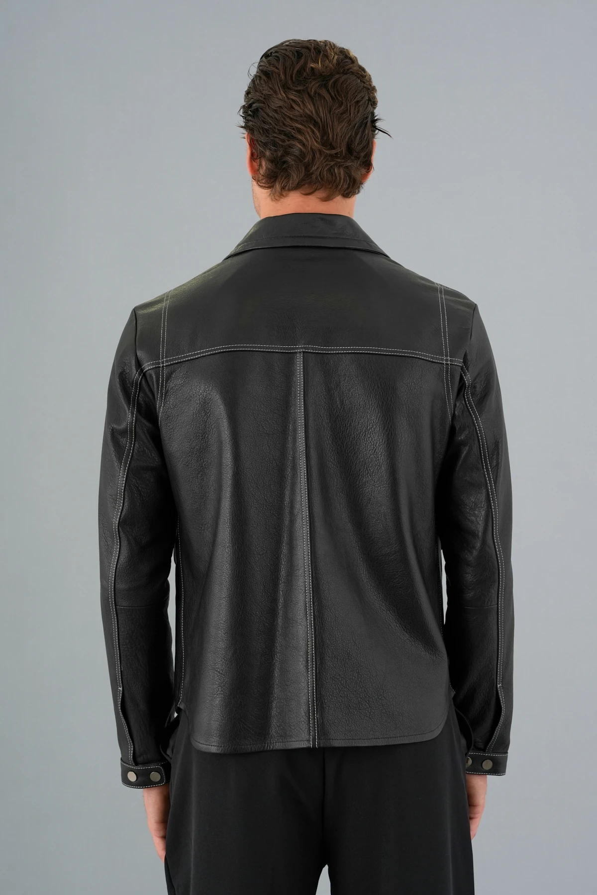 Mauro Siyah Erkek Deri Mont