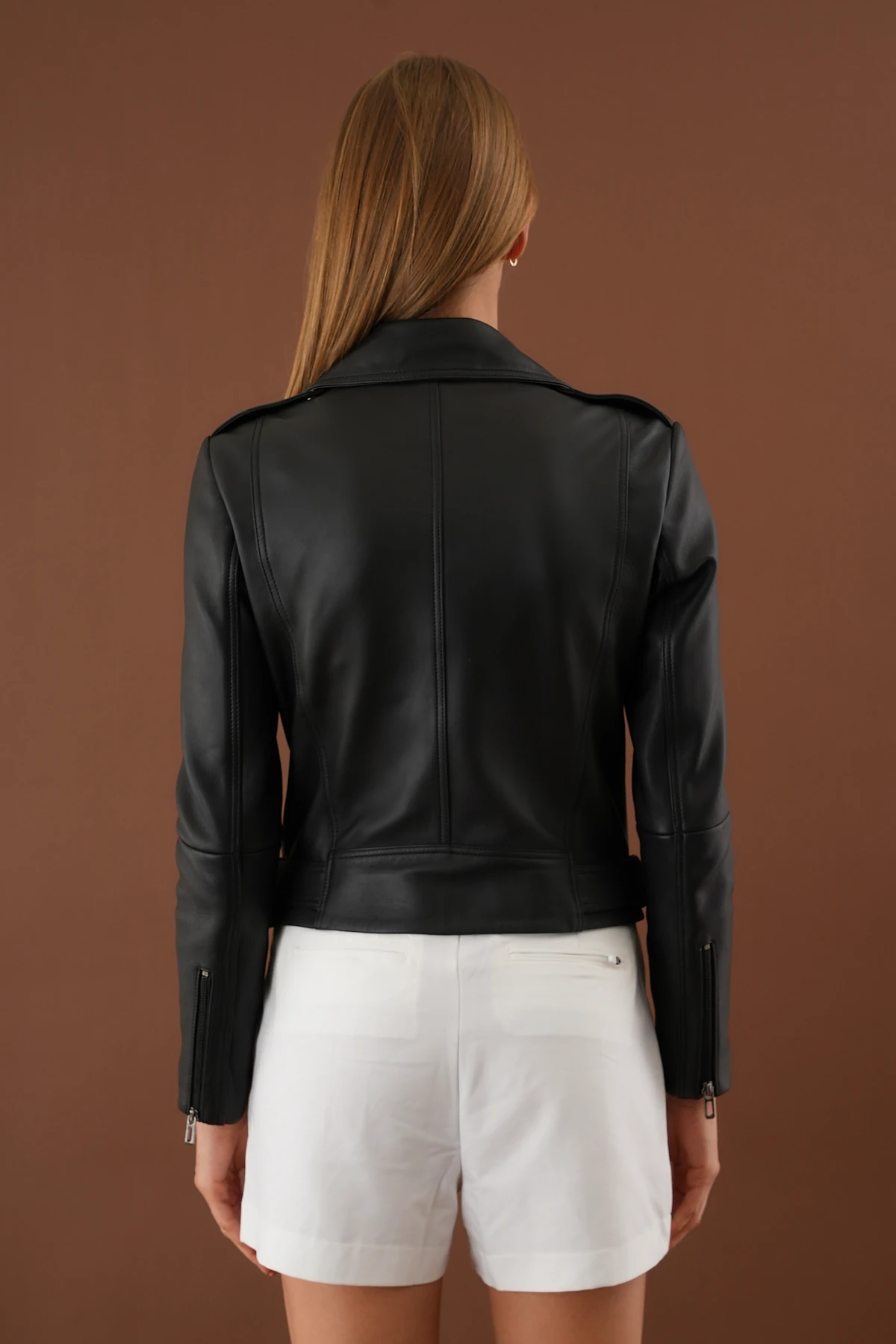 Afra Siyah Kadın Deri Mont