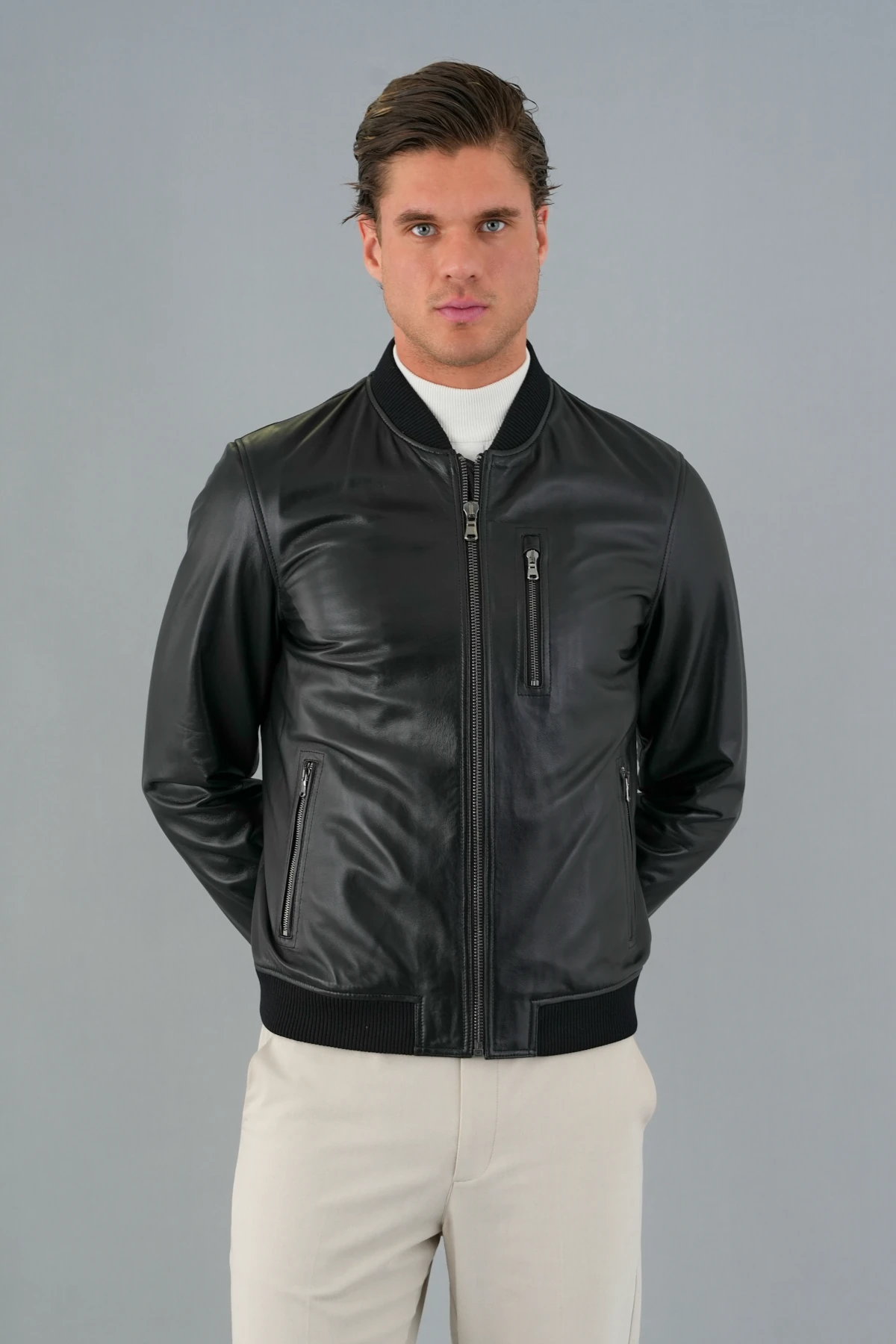 Arthur Siyah Erkek Deri Mont