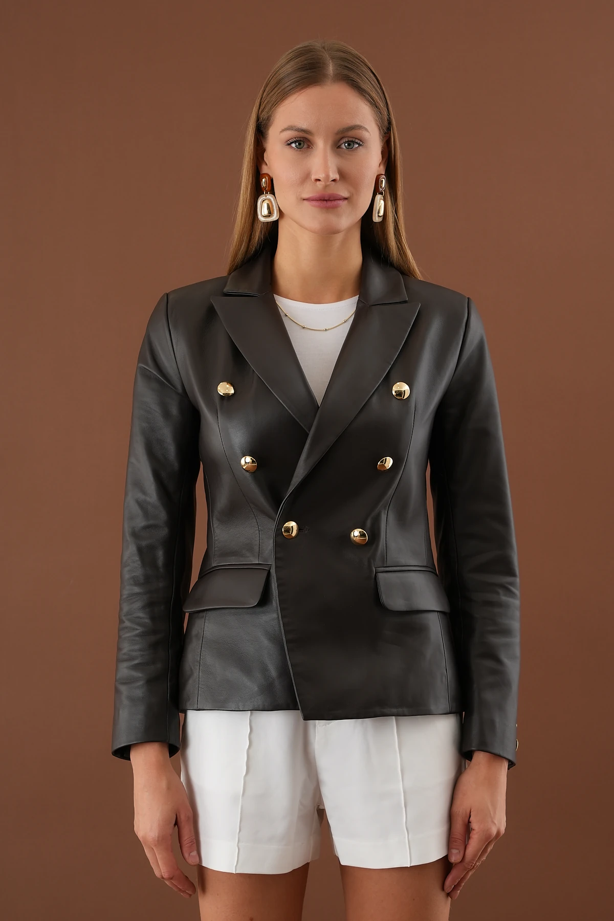 Mary Kahverengi Kadın Deri Ceket