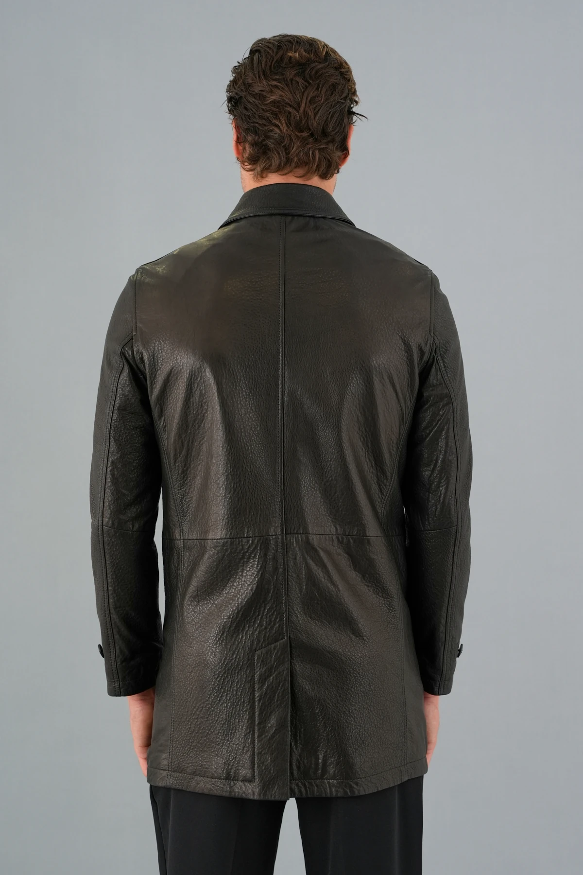 Oscar Siyah Erkek Deri Mont