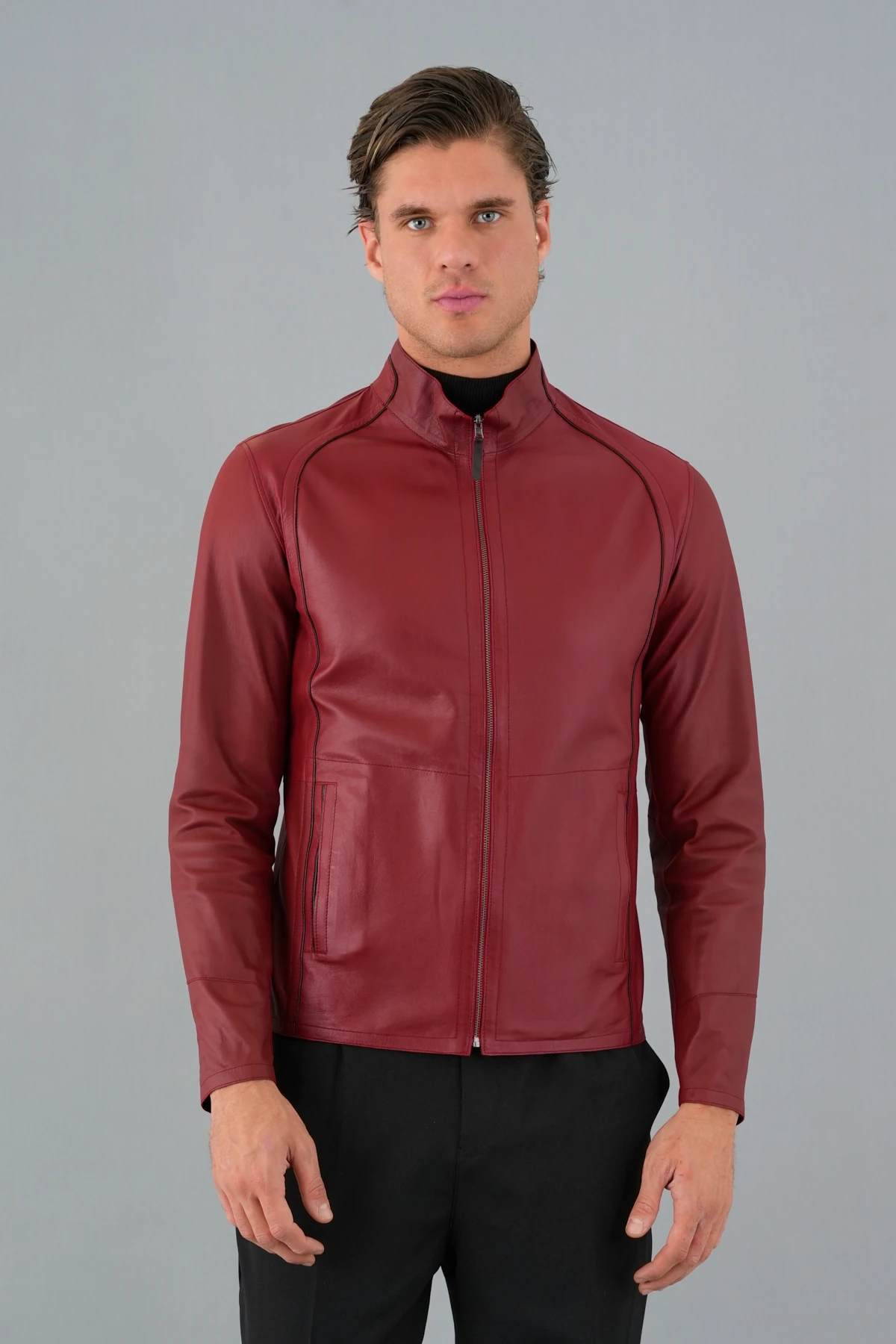 Denzel Erkek Kırmızı Deri Mont