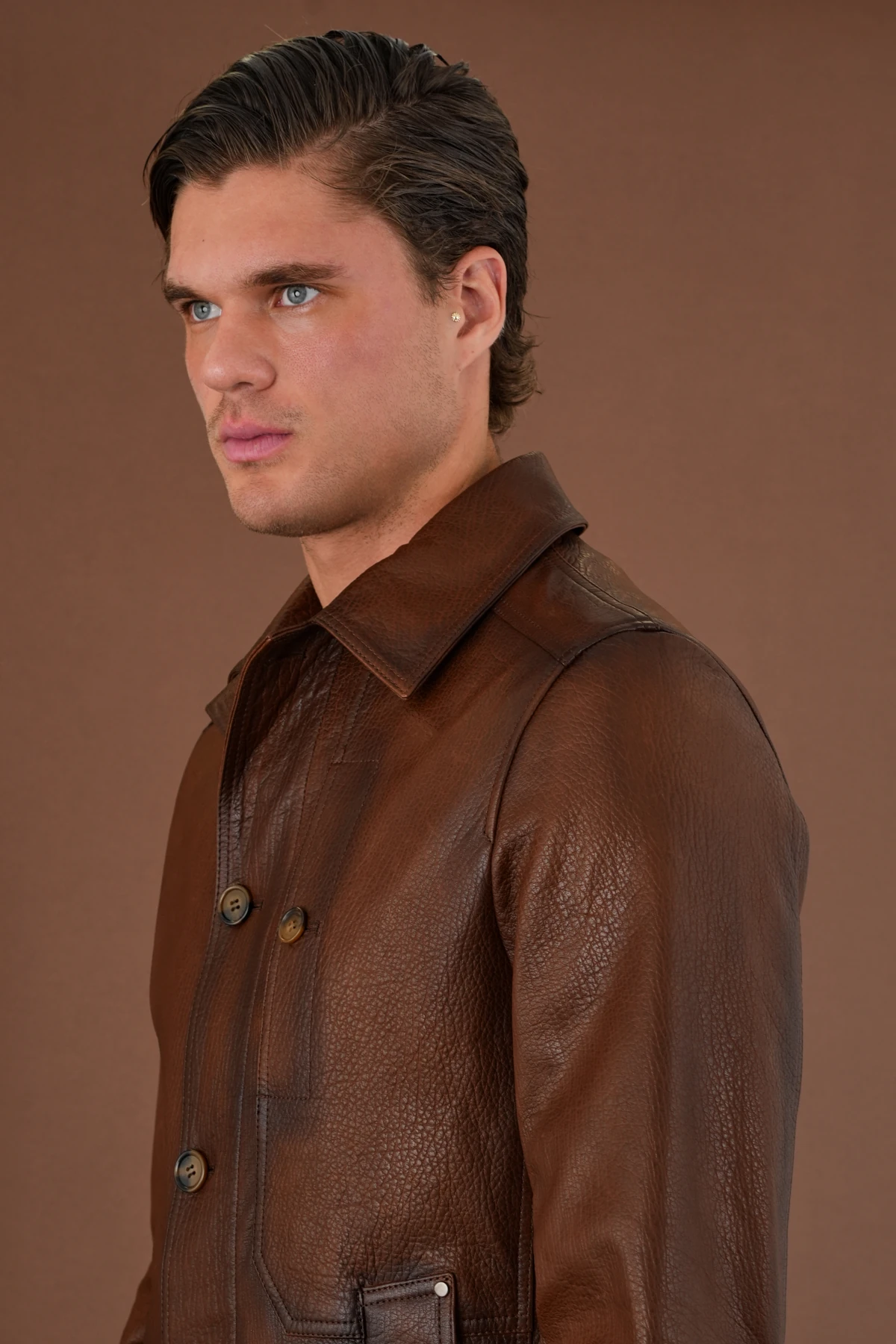 Oscar Kahverengi Erkek Deri Mont