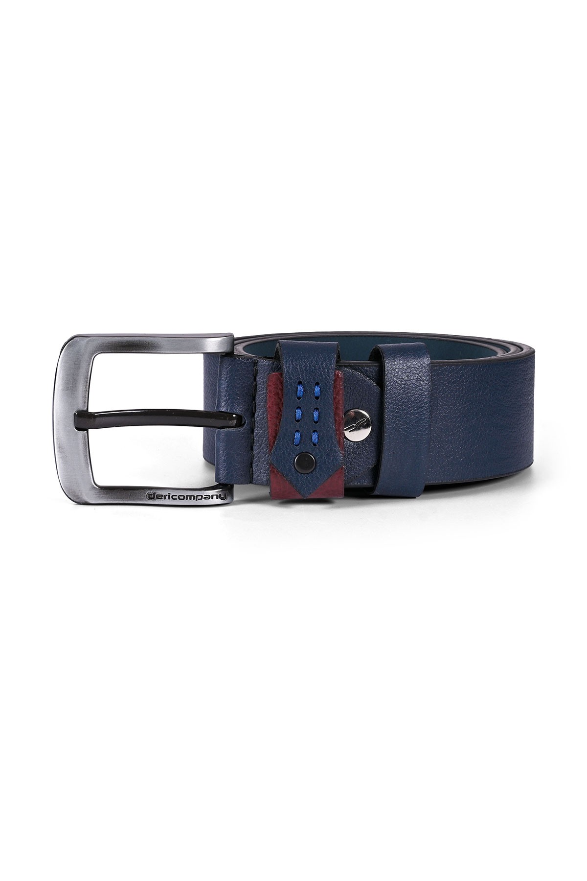 Men's Faux Leather Navy Blue Jeans Belt