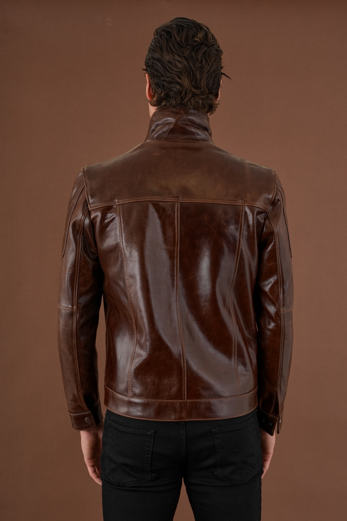 Kenny Kahverengi Vintage Deri Mont