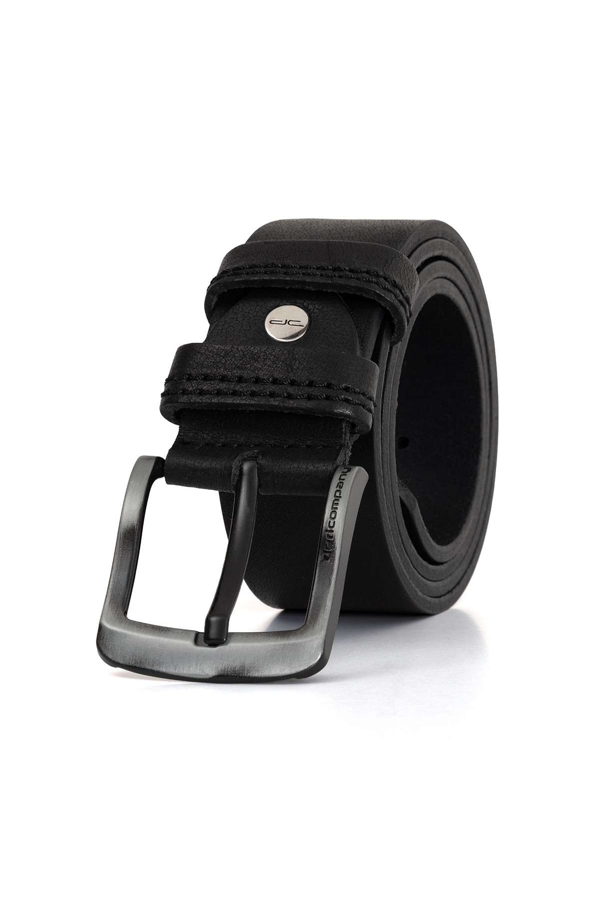 Men's Genuine Denim Leather Belt Black