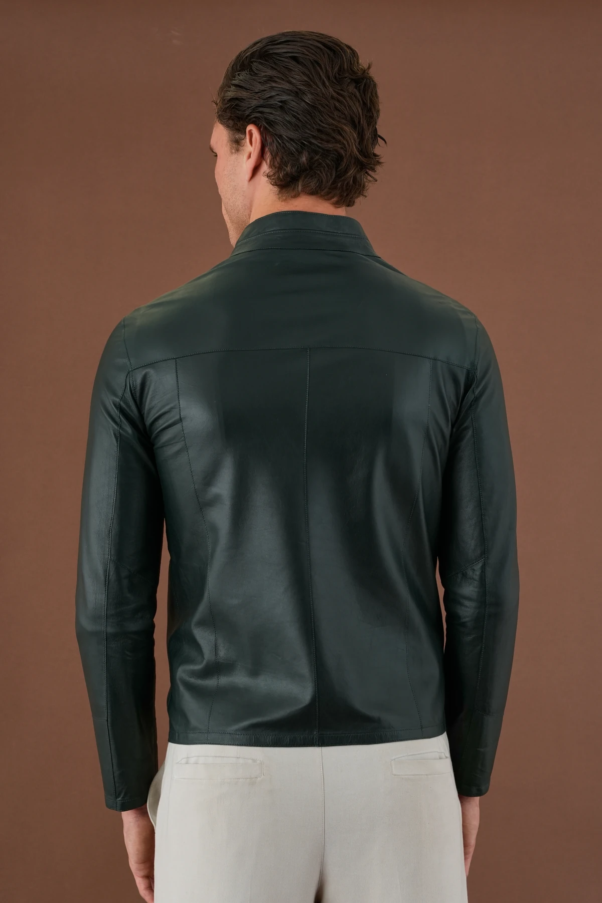 Denzel Yeşil Erkek Deri Mont