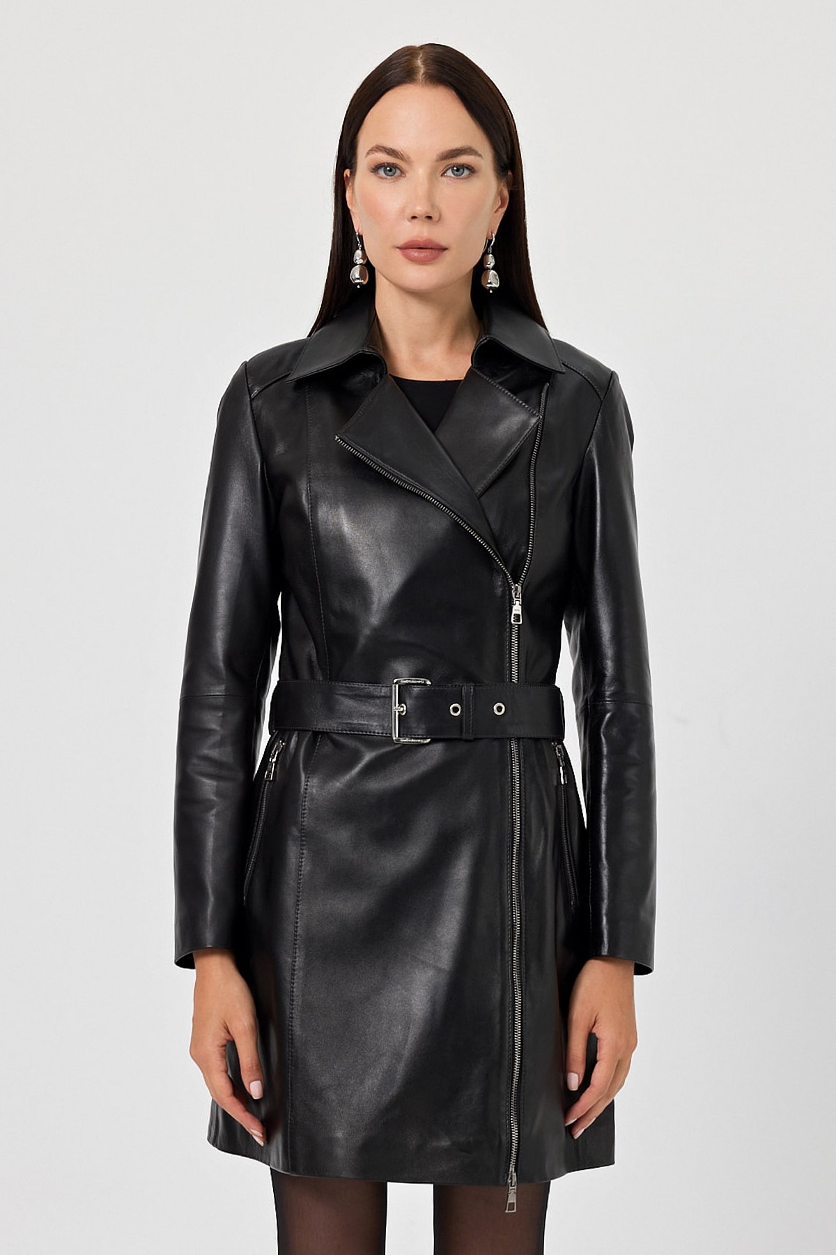 Rosana Women's Black Leather Coat