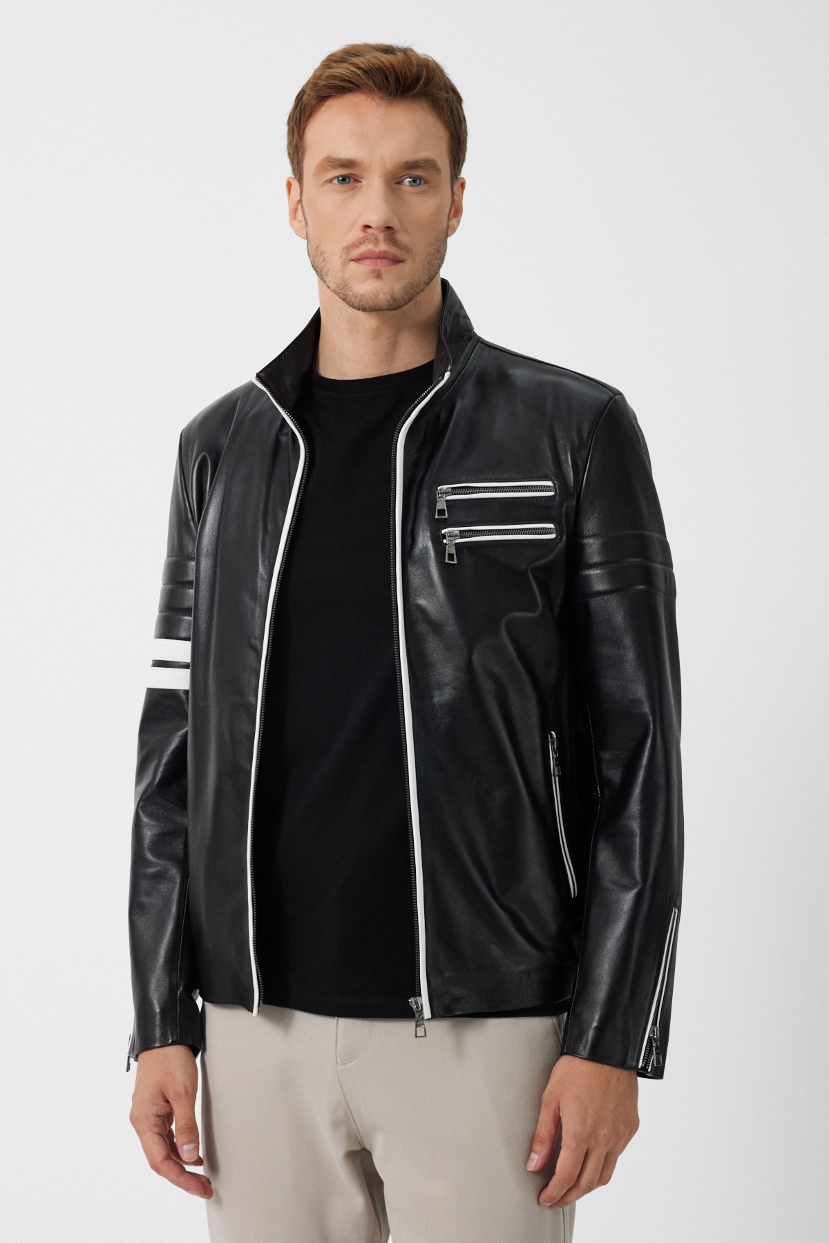Johan Men's Black Leather Coat