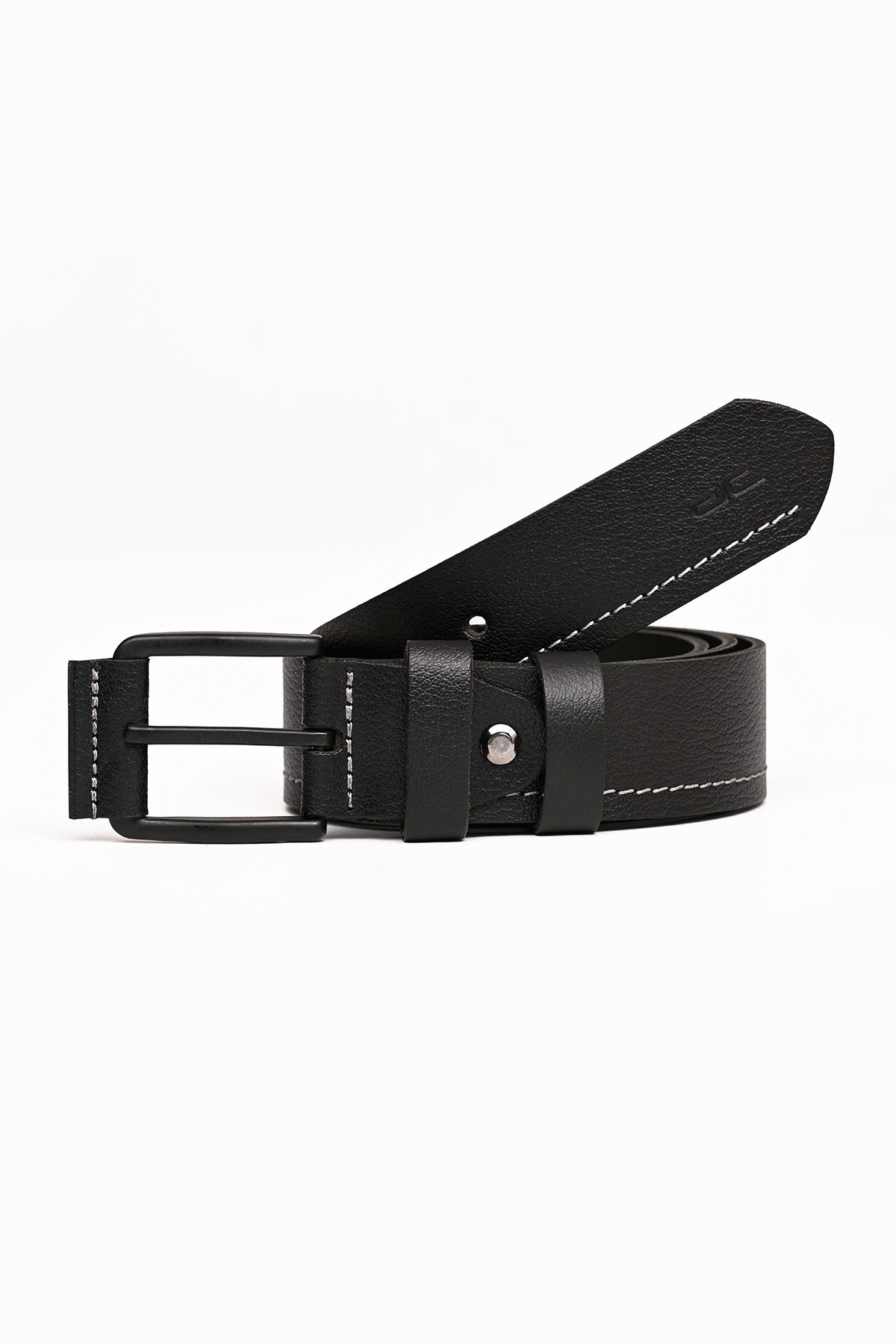 Men's Genuine Casual Leather Belt Black Grey