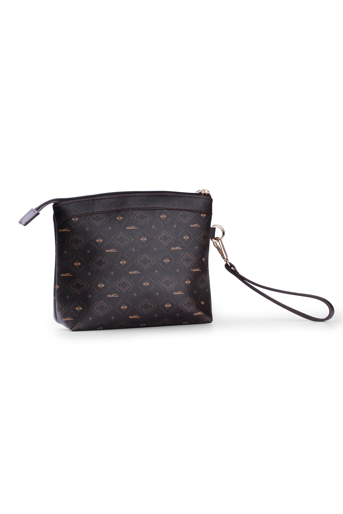 Women's Basic Clutch Bag Monogram Patterned Logo Brown Taba