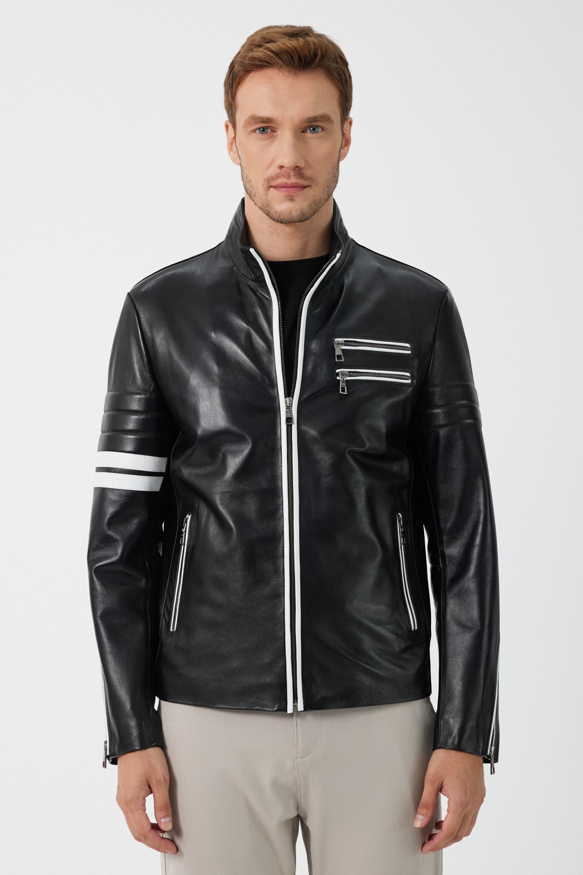 Johan Men's Black Leather Coat