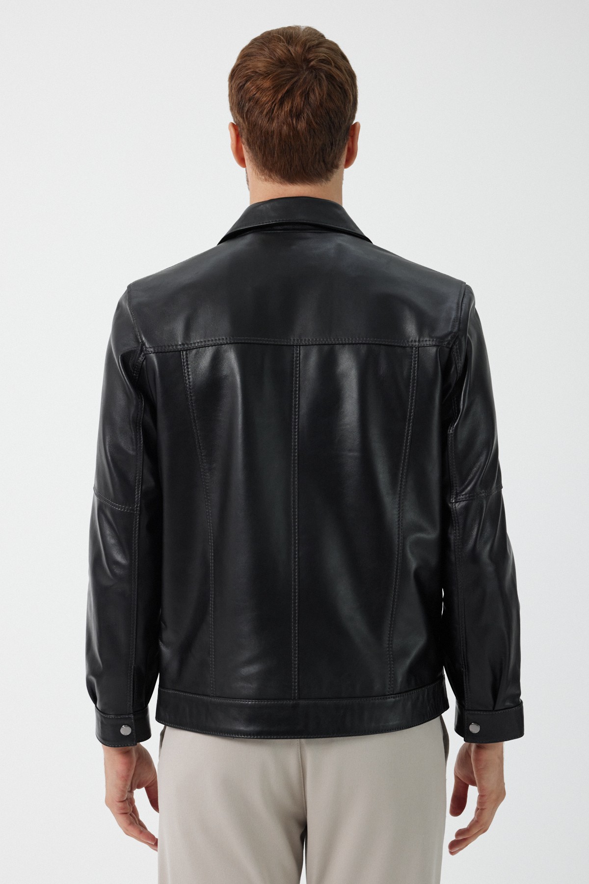 Adrian Men's Black Leather Coat