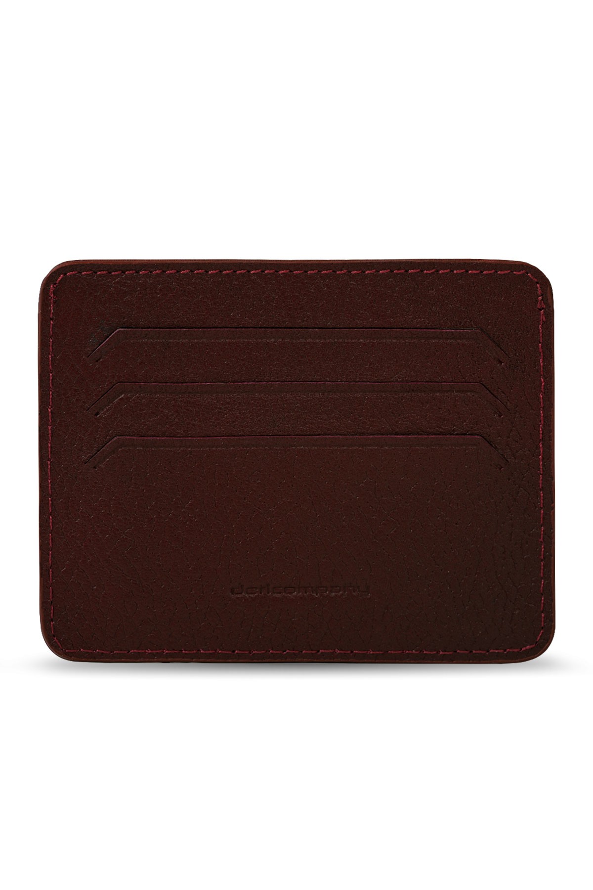 Men's Genuine Leather Card Holder Floater Pattern Burgundy