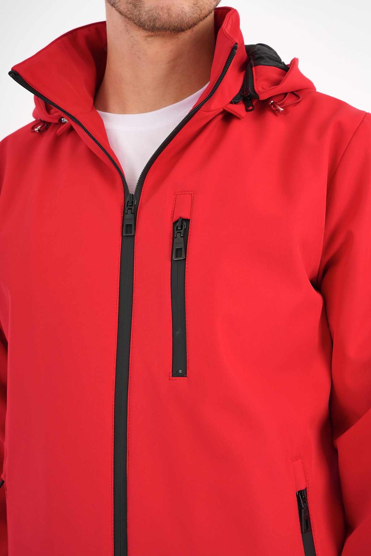 Shield Red Men's Hooded Softshell Coat