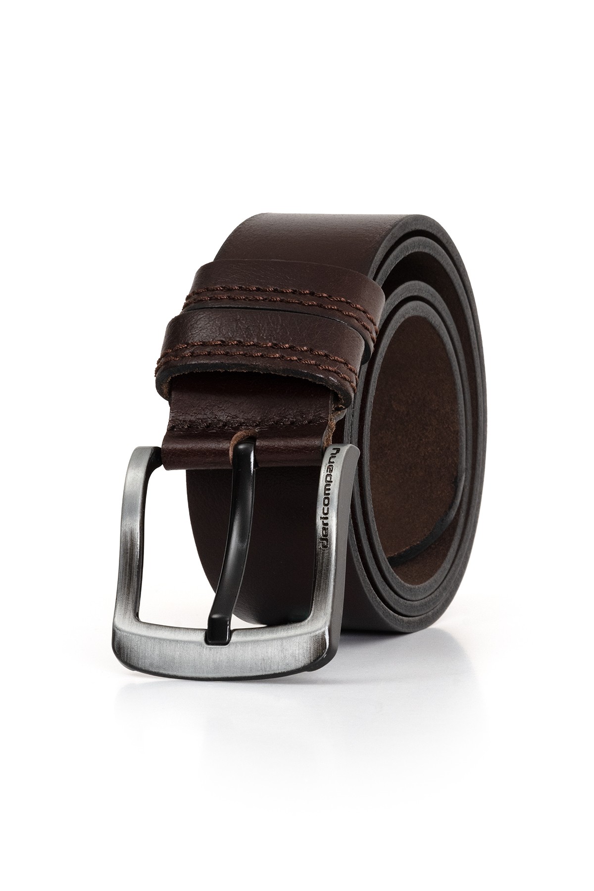 Men's Genuine Denim Leather Belt Brown