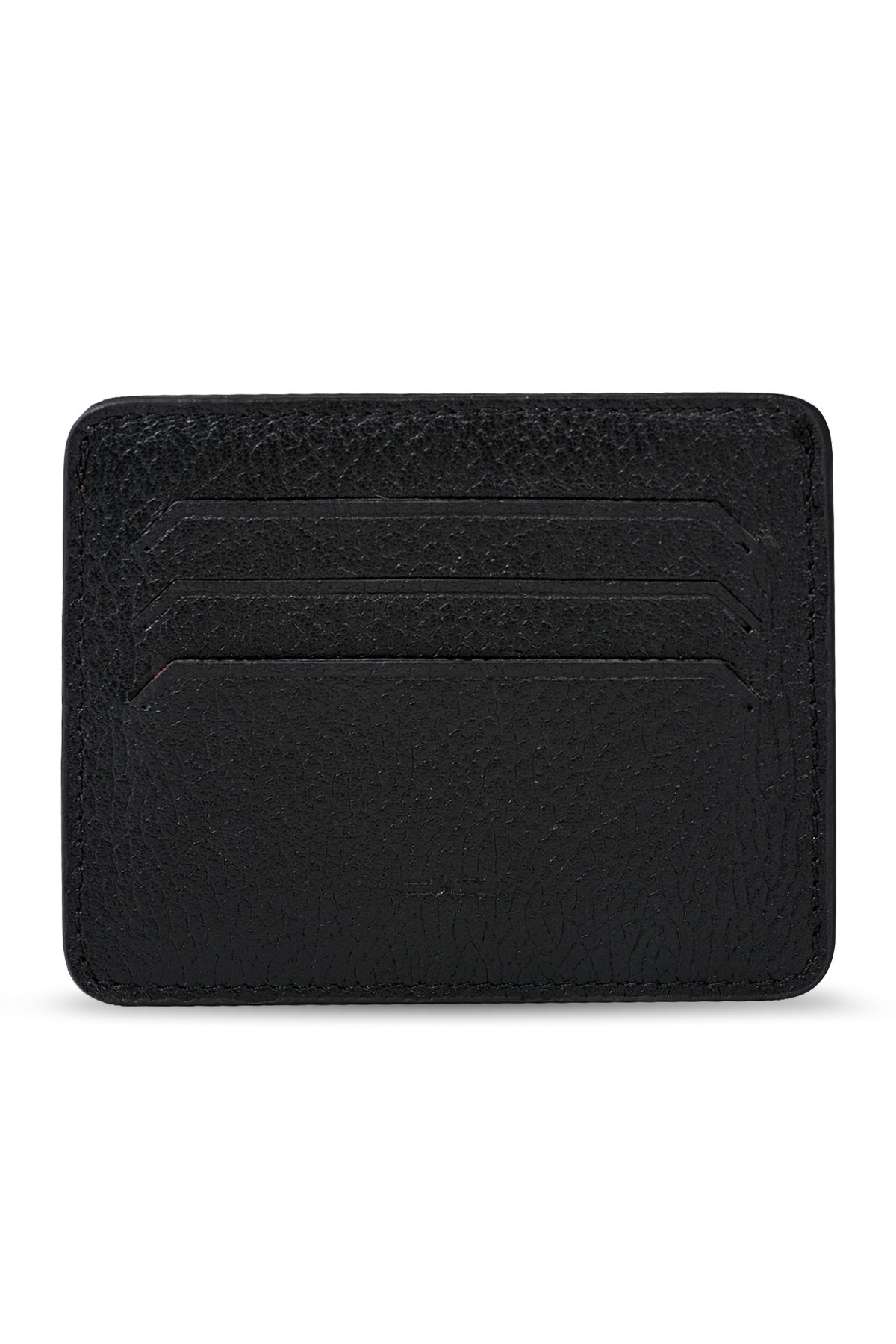 Men's Genuine Leather Card Holder Floater Pattern Black