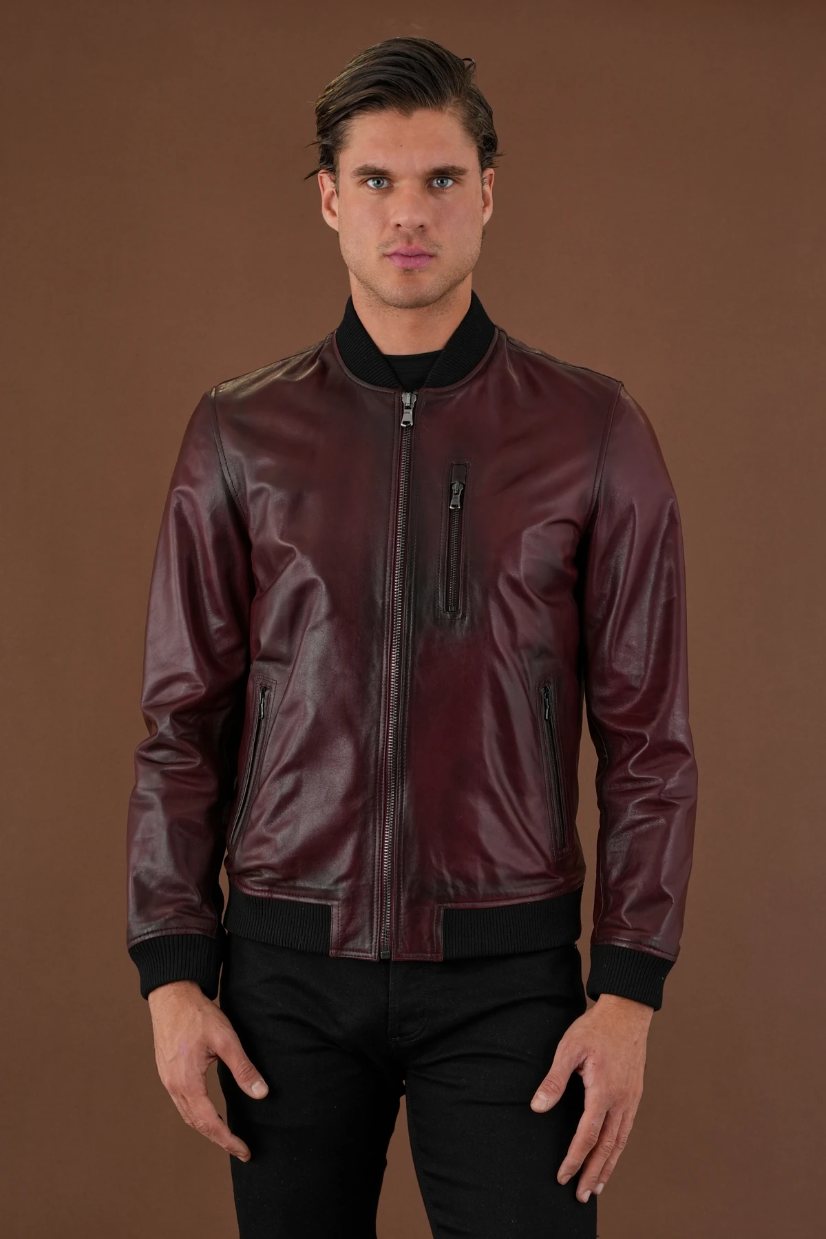 Arthur Bordo Erkek Deri Mont