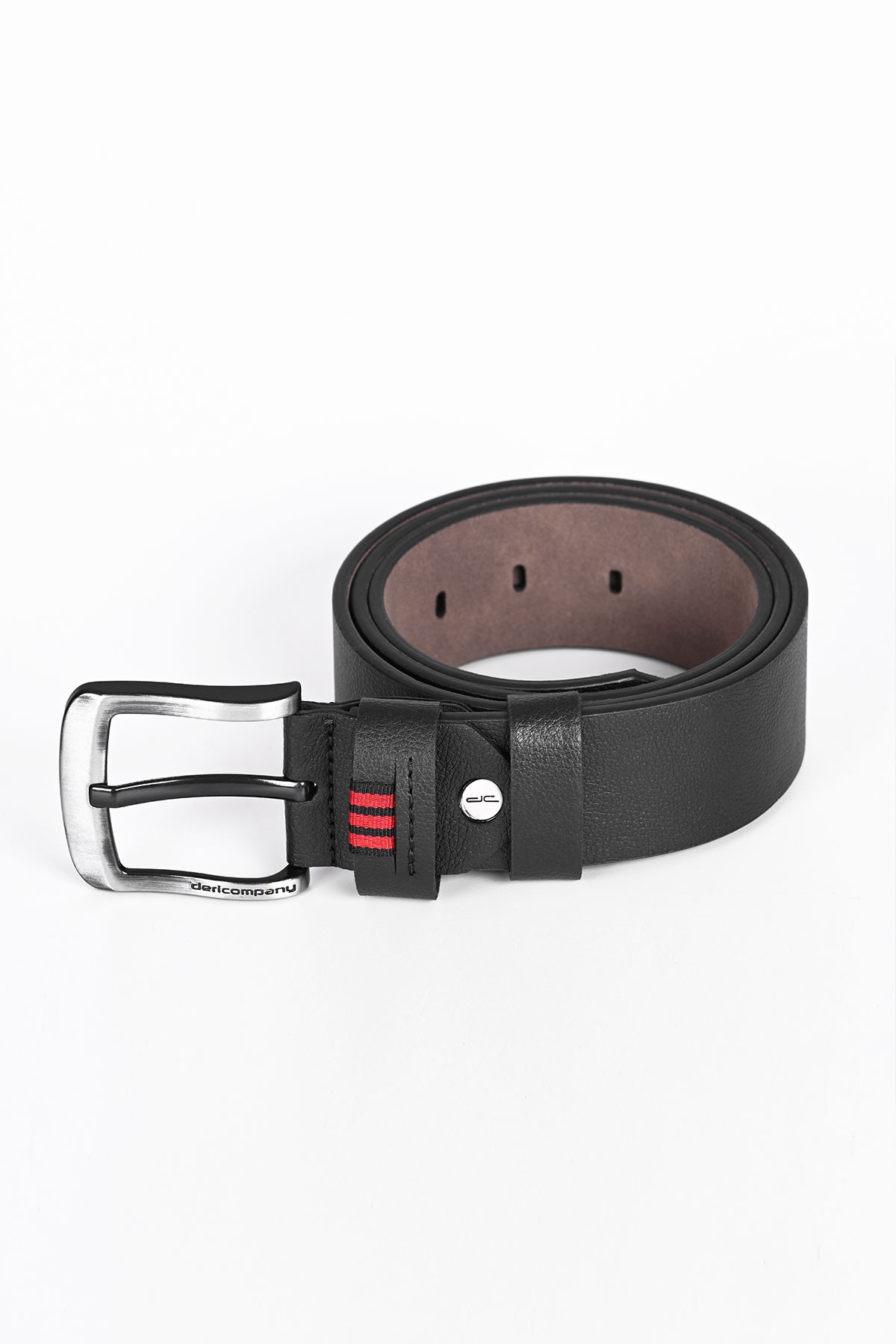 Men's Faux Leather Black Denim Belt