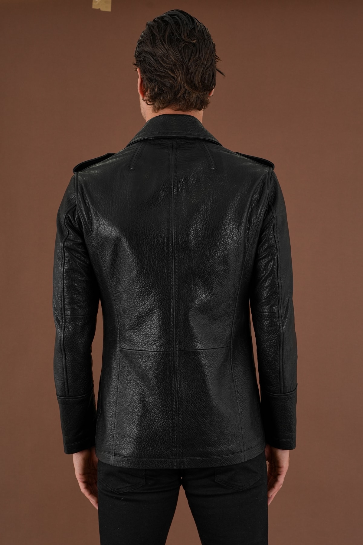 Freedy Siyah Erkek Deri Mont