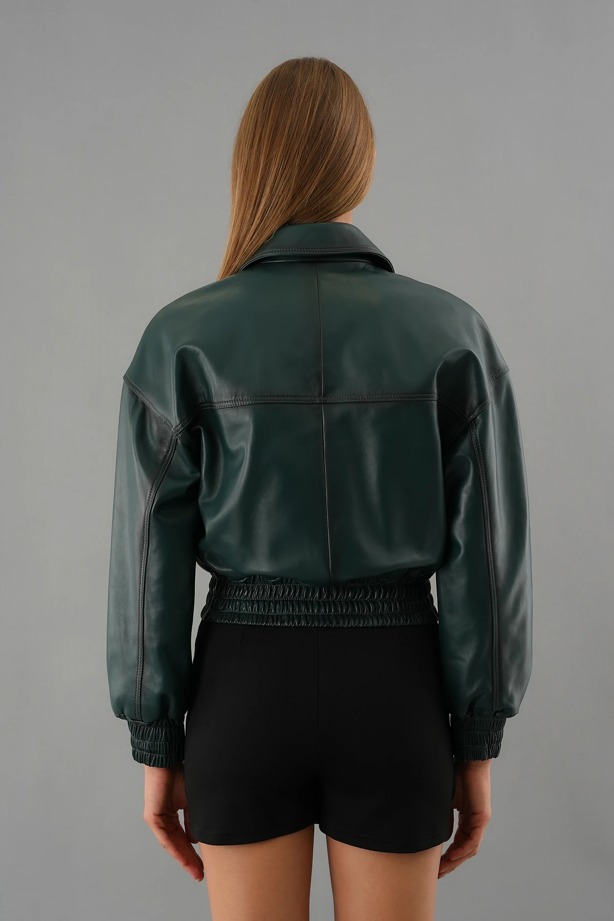 Luna Yeşil Kadın Deri Ceket