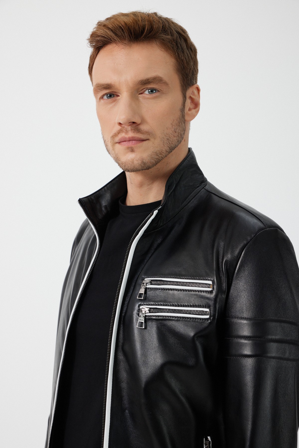 Johan Men's Black Leather Coat