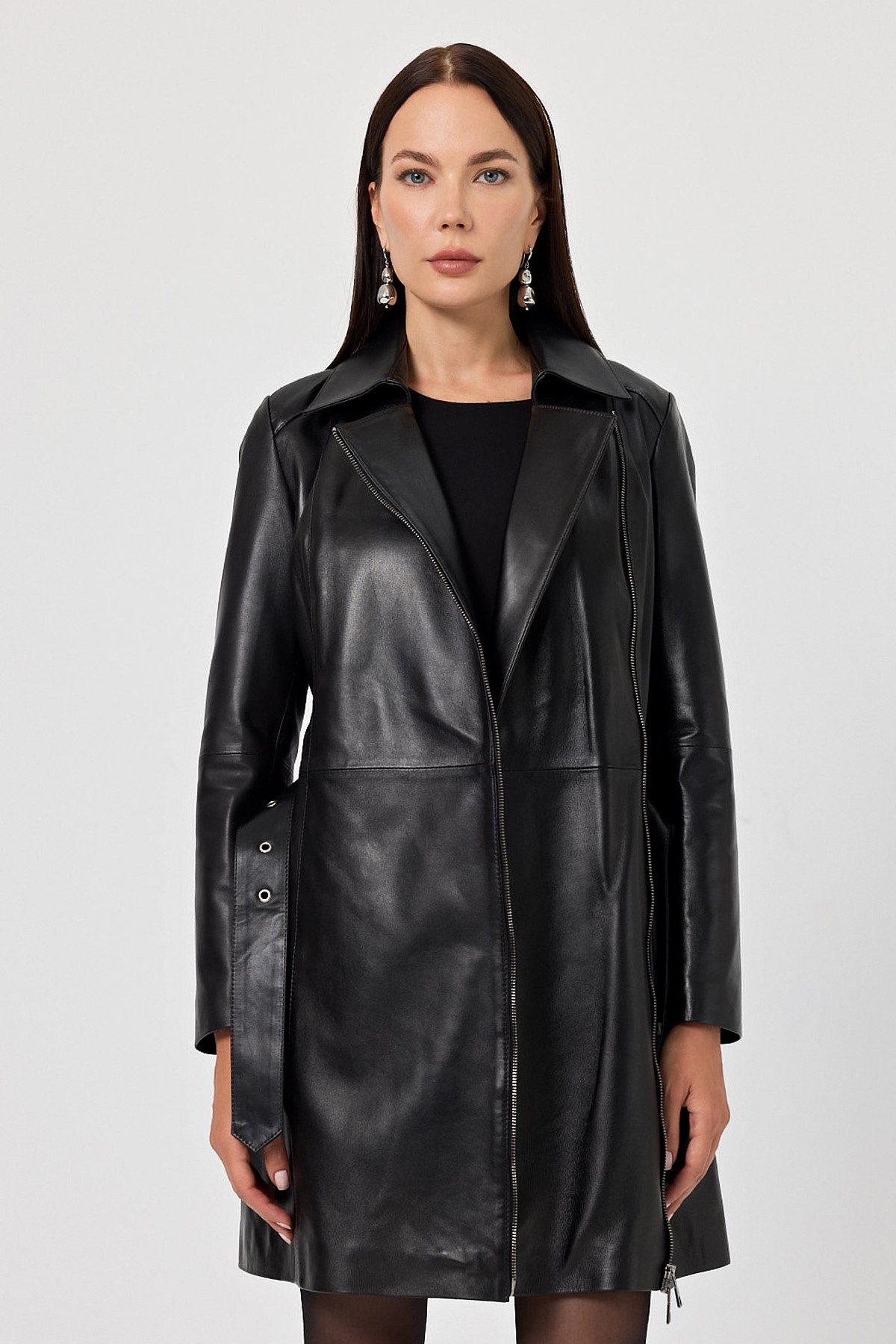 Rosana Women's Black Leather Coat