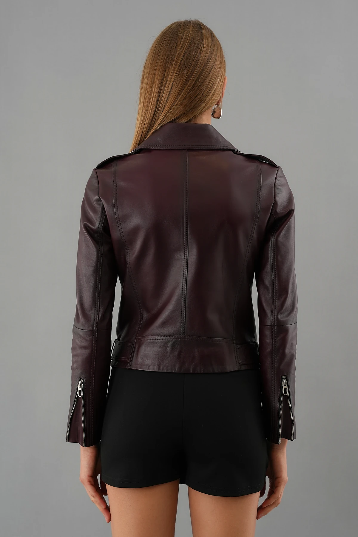 Afra Bordo Kadın Deri Ceket