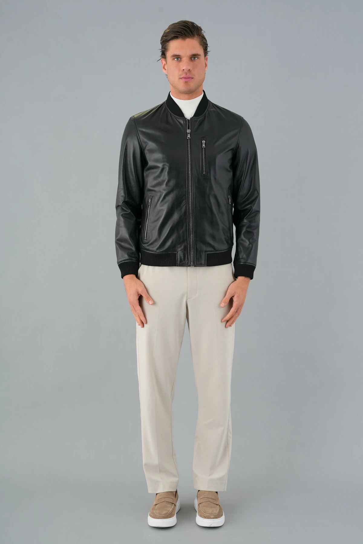 Arthur Siyah Erkek Deri Mont