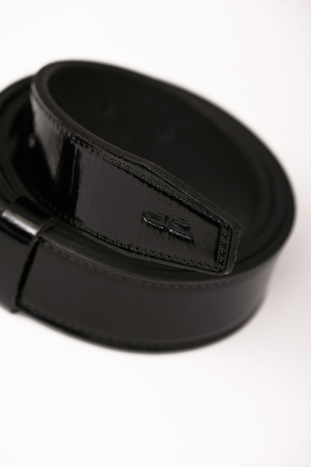 Men's Genuine Classic Leather Belt Patent Leather Black