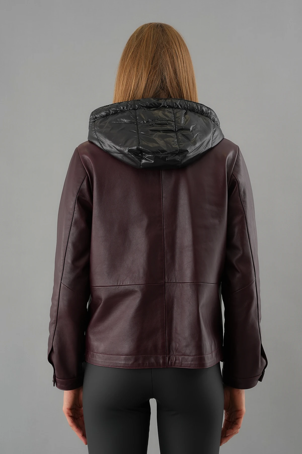 Holly Bordo Kadın Deri Mont