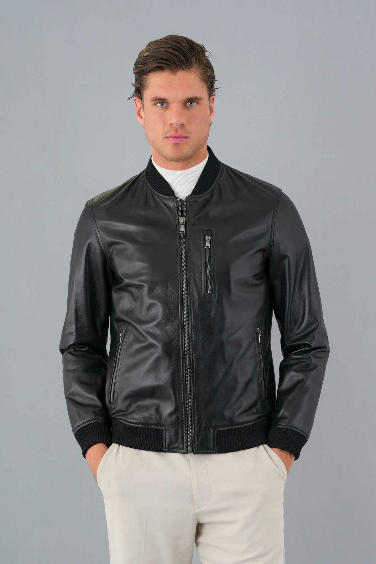 Arthur Siyah Erkek Deri Mont